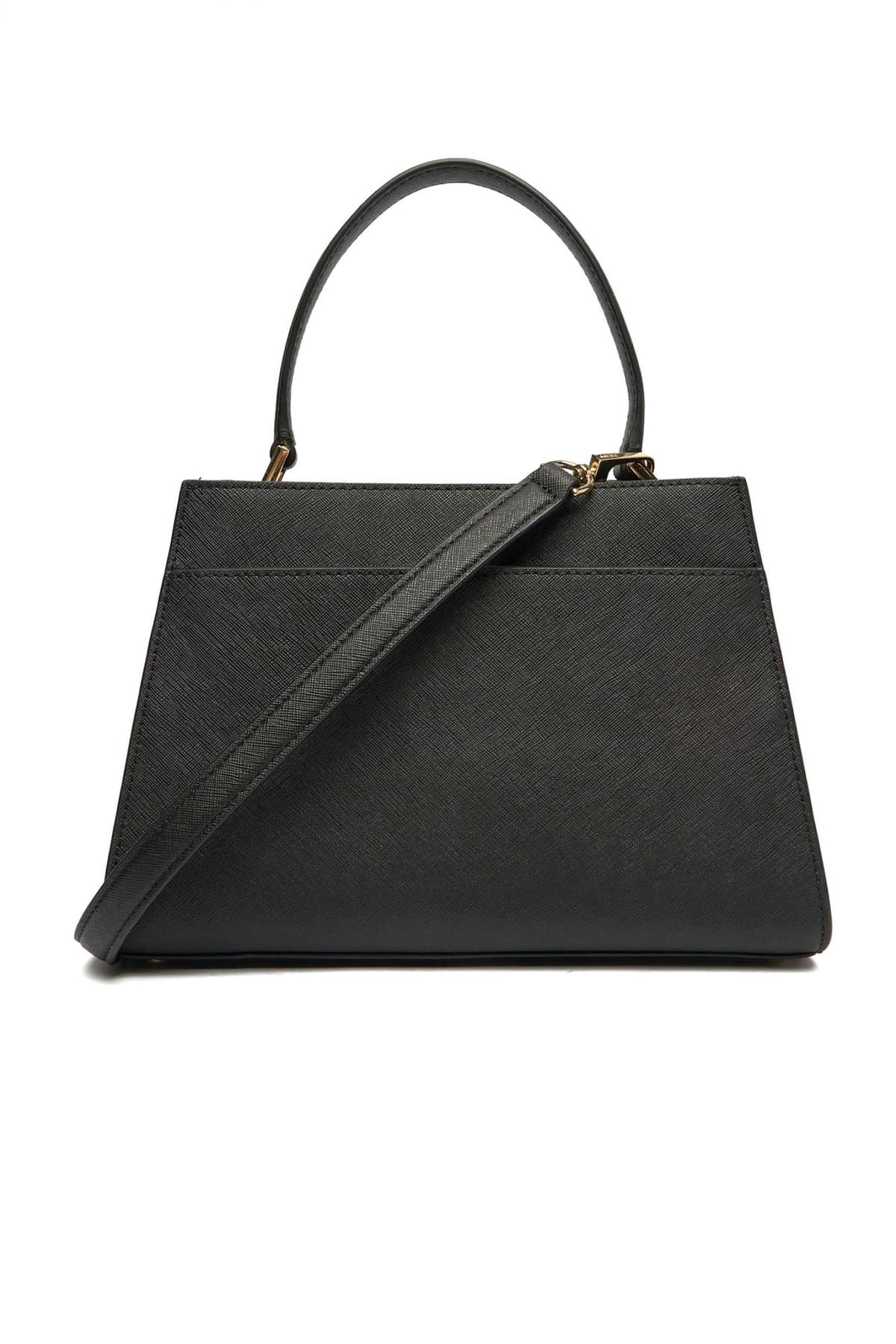 DKNY ΤΣΑΝΤΑ ΧΕΙΡΟΣ/CROSSBODY FOSTER MD SATCHEL ΔΕΡΜΑ LOGO ΜΑΥΡΟ