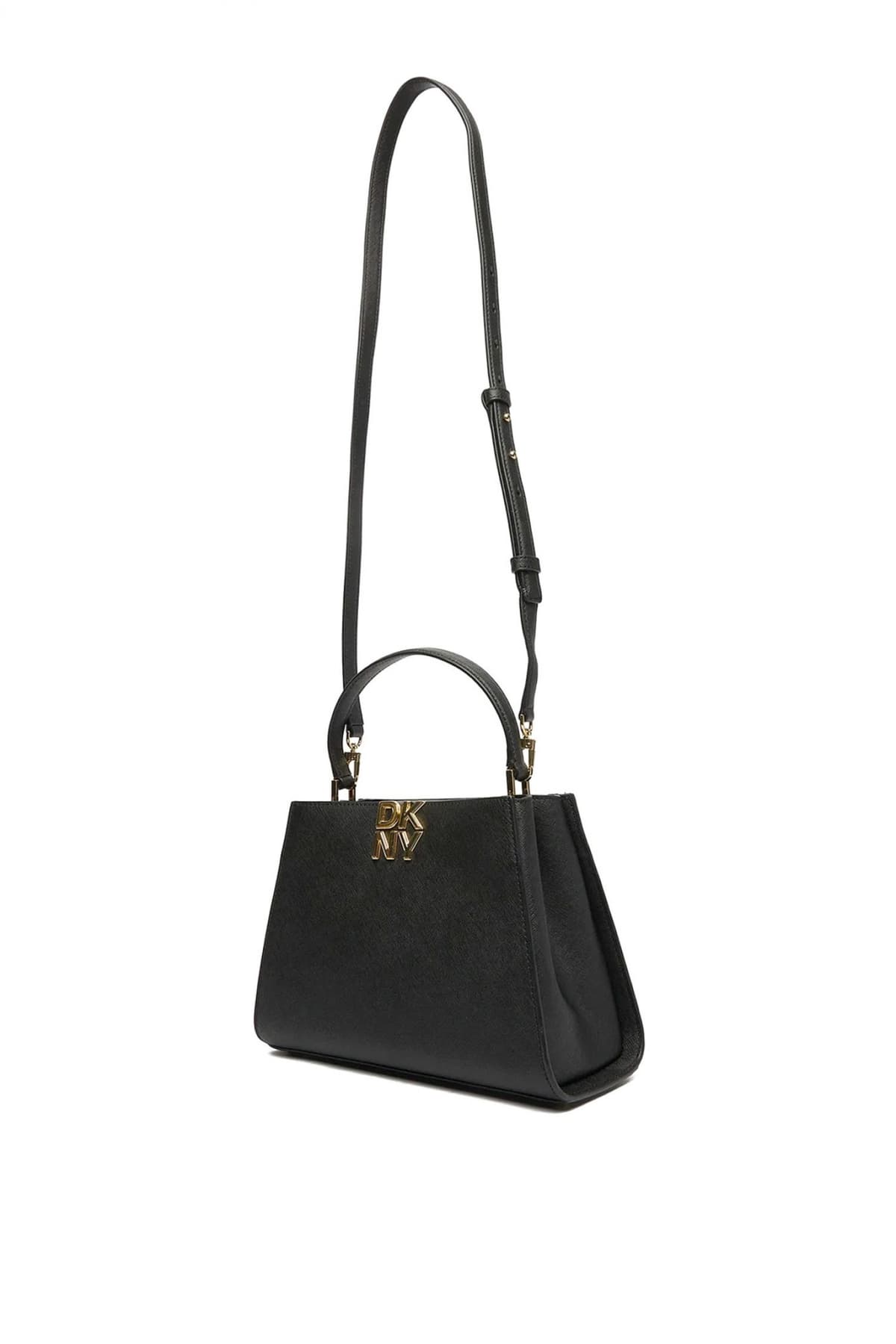 DKNY ΤΣΑΝΤΑ ΧΕΙΡΟΣ/CROSSBODY FOSTER MD SATCHEL ΔΕΡΜΑ LOGO ΜΑΥΡΟ