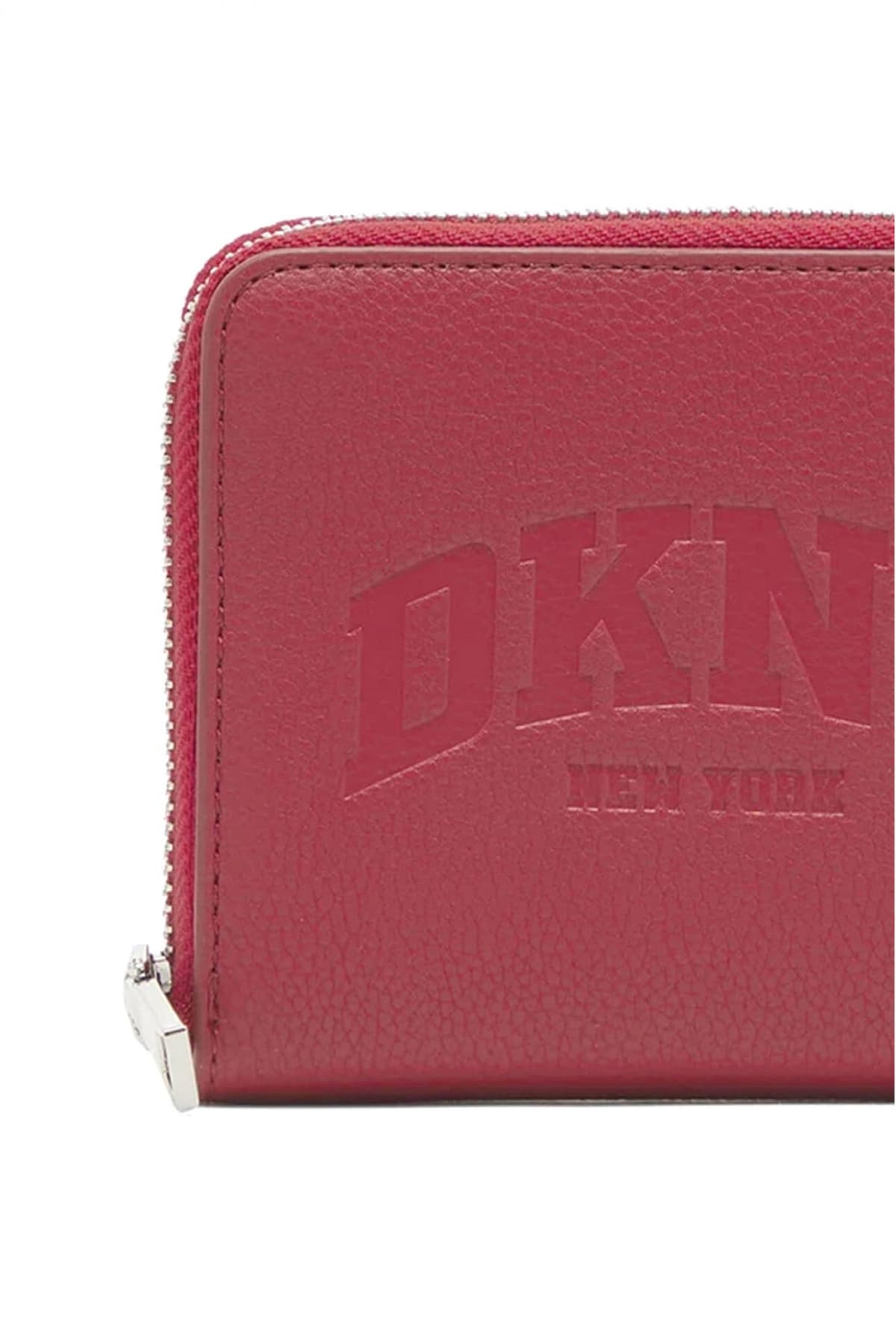 DKNY ΠΟΡΤΟΦΟΛΙ HADLEE SM ZIP AROUND LOGO ΚΟΚΚΙΝΟ