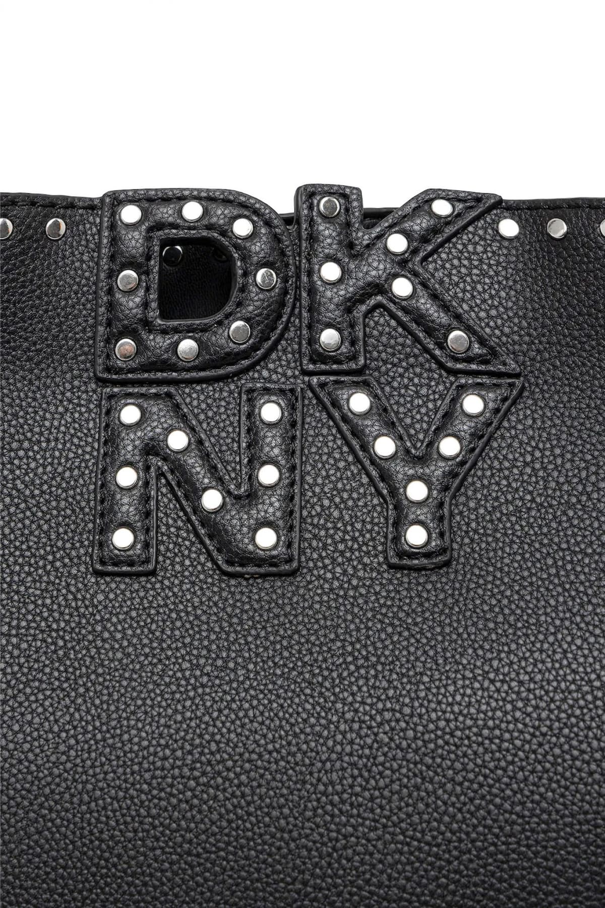 DKNY ΤΣΑΝΤΑ ΩΜΟΥ NICOLE TOTE LOGO ΤΡΟΥΚΣ ΜΑΥΡΟ