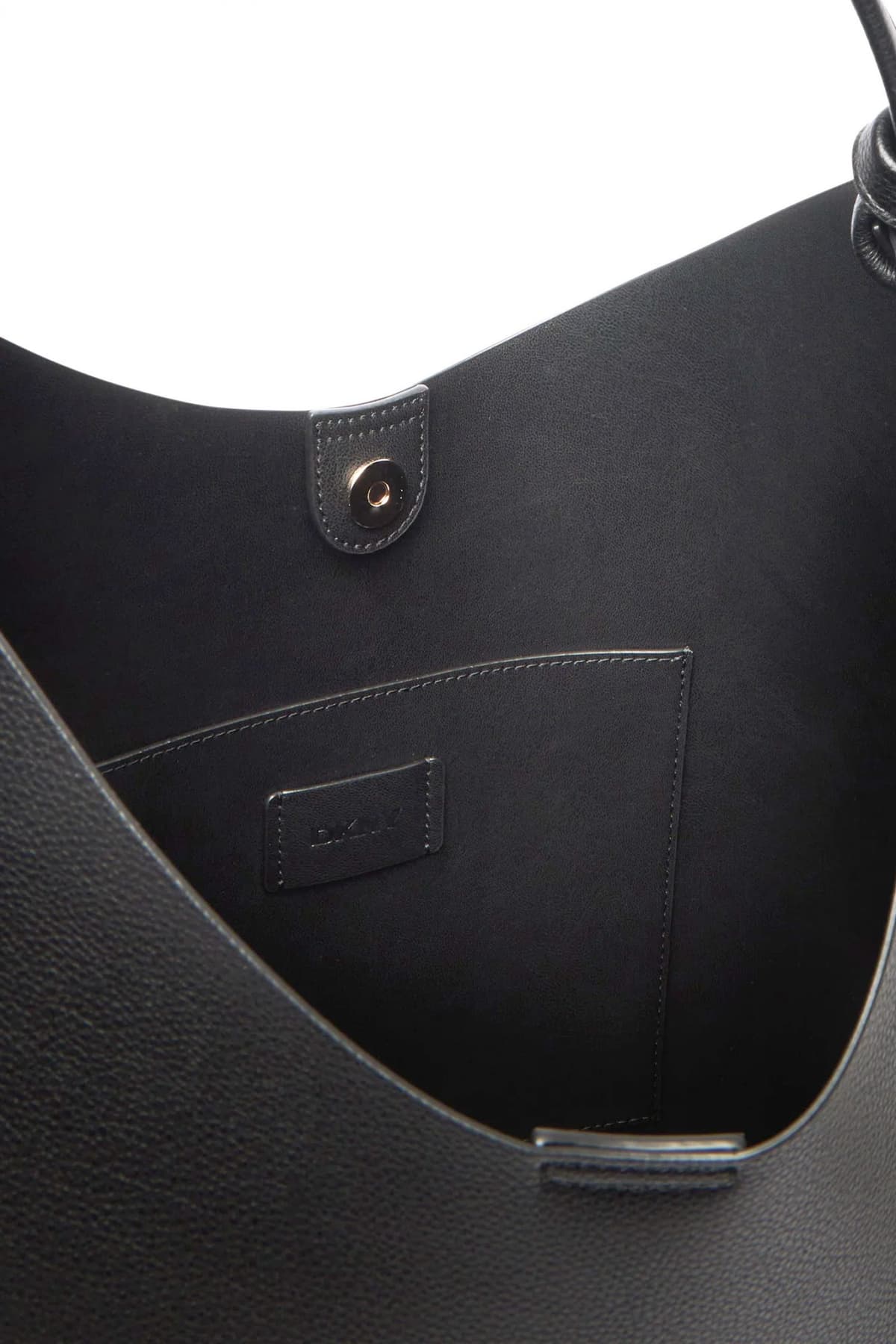 DKNY ΤΣΑΝΤΑ ΩΜΟΥ PAULA HOBOS ΕΠΙΠΡΟΣΘΕΤΟ ΤΣΑΝΤΑΚΙ LOGO ΜΑΥΡΟ