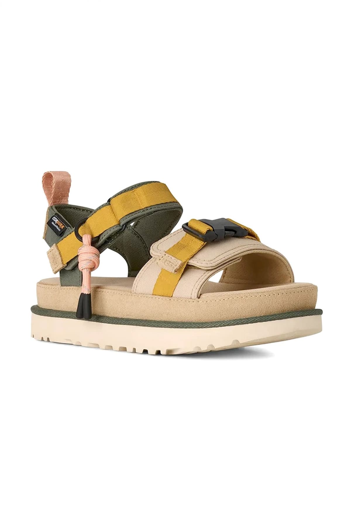 UGG ΠΑΠΟΥΤΣΙΑ ΠΕΔΙΛΑ GOLDESTAR WILDWOOD LOGO XAKI/MΟΥΣΤΑΡΔΙ/ΜΠΕΖ