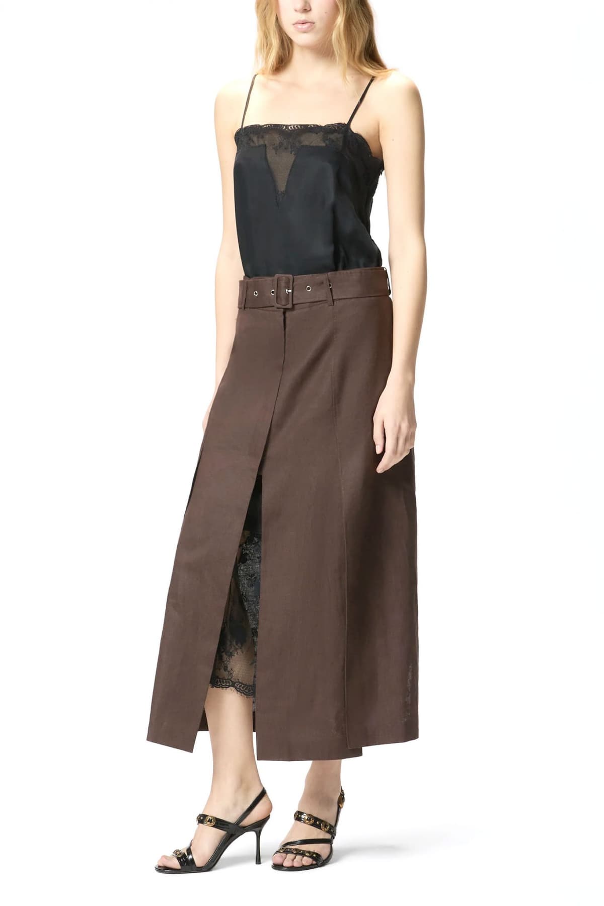 PINKO ΦΟΡΕΜΑ ISOLDA DRESS ΜΑΥΡΟ - ΚΑΦΕ