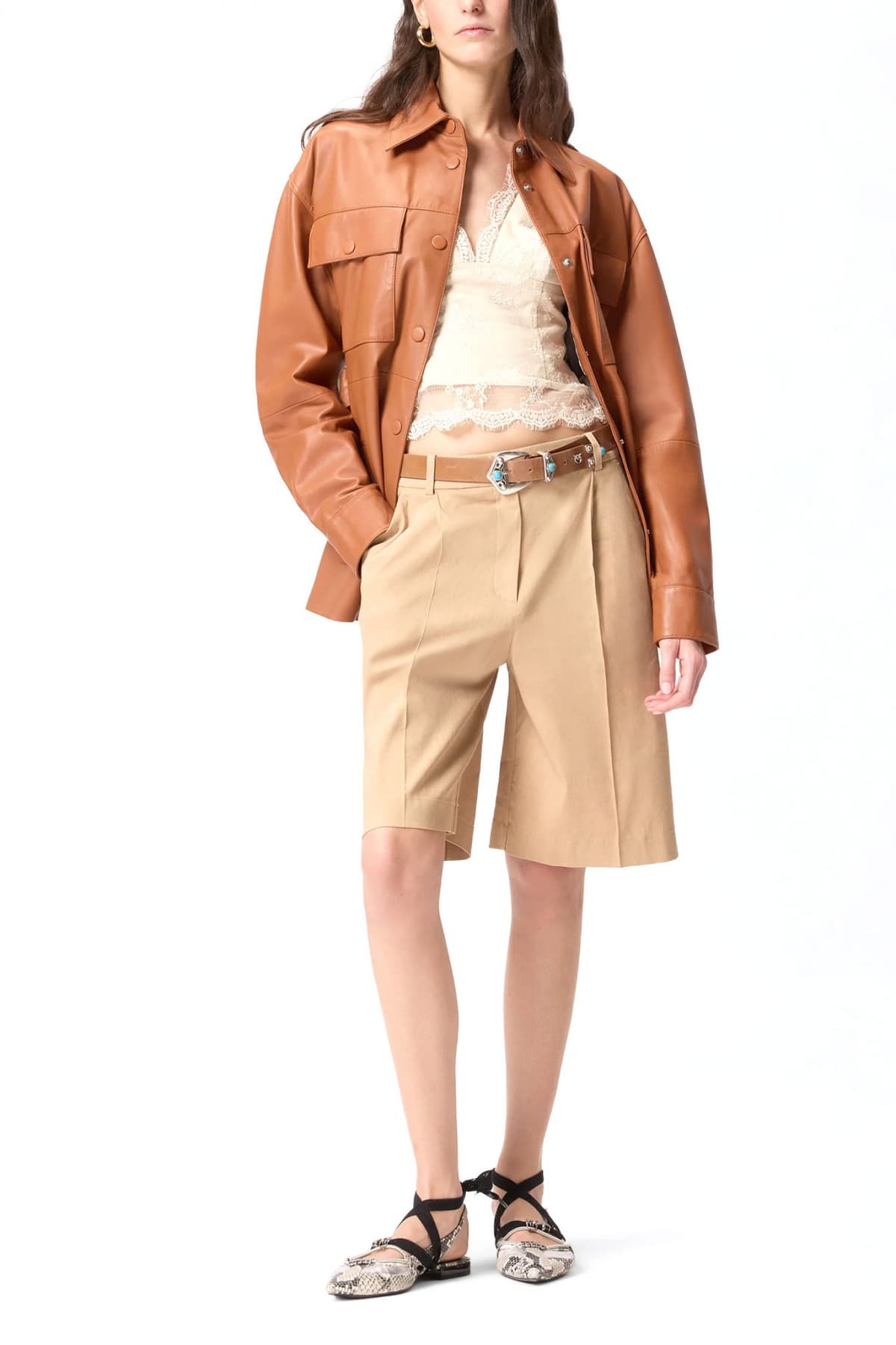 PINKO ΒΕΡΜΟΥΔΑ BRYANA SHORTS ΜΠΕΖ