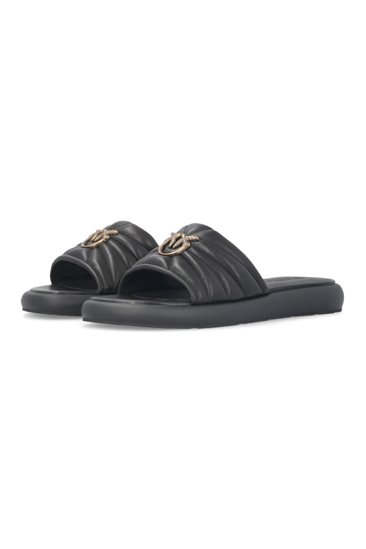 PINKO ΠΑΝΤΟΦΛΑ FIONA 03 - SLIPPER NAPPA ΜΑΥΡΟ
