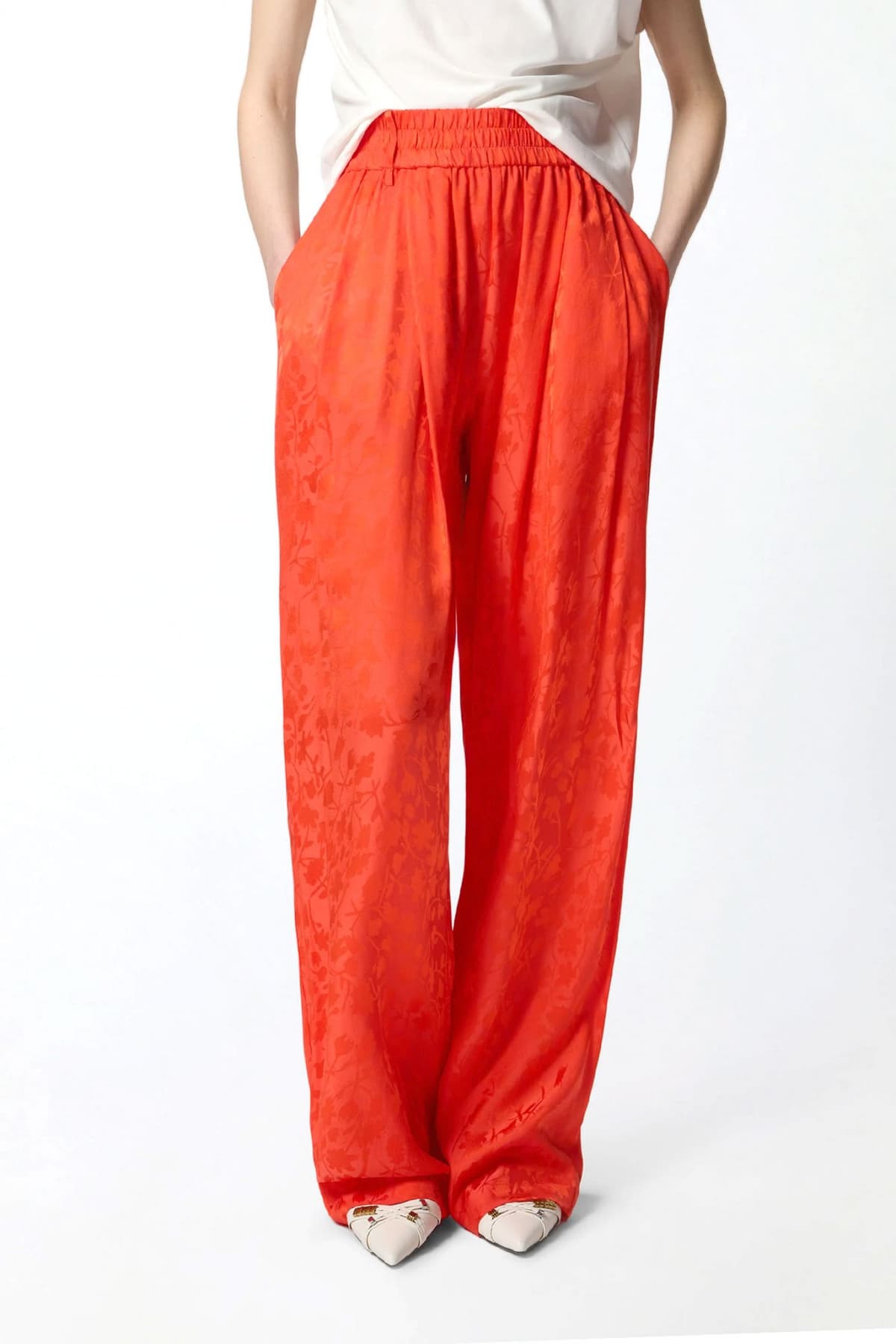 PINKO ΠΑΝΤΕΛΟΝΑ BEDONIA TROUSERS ΠΟΡΤΟΚΑΛΙ