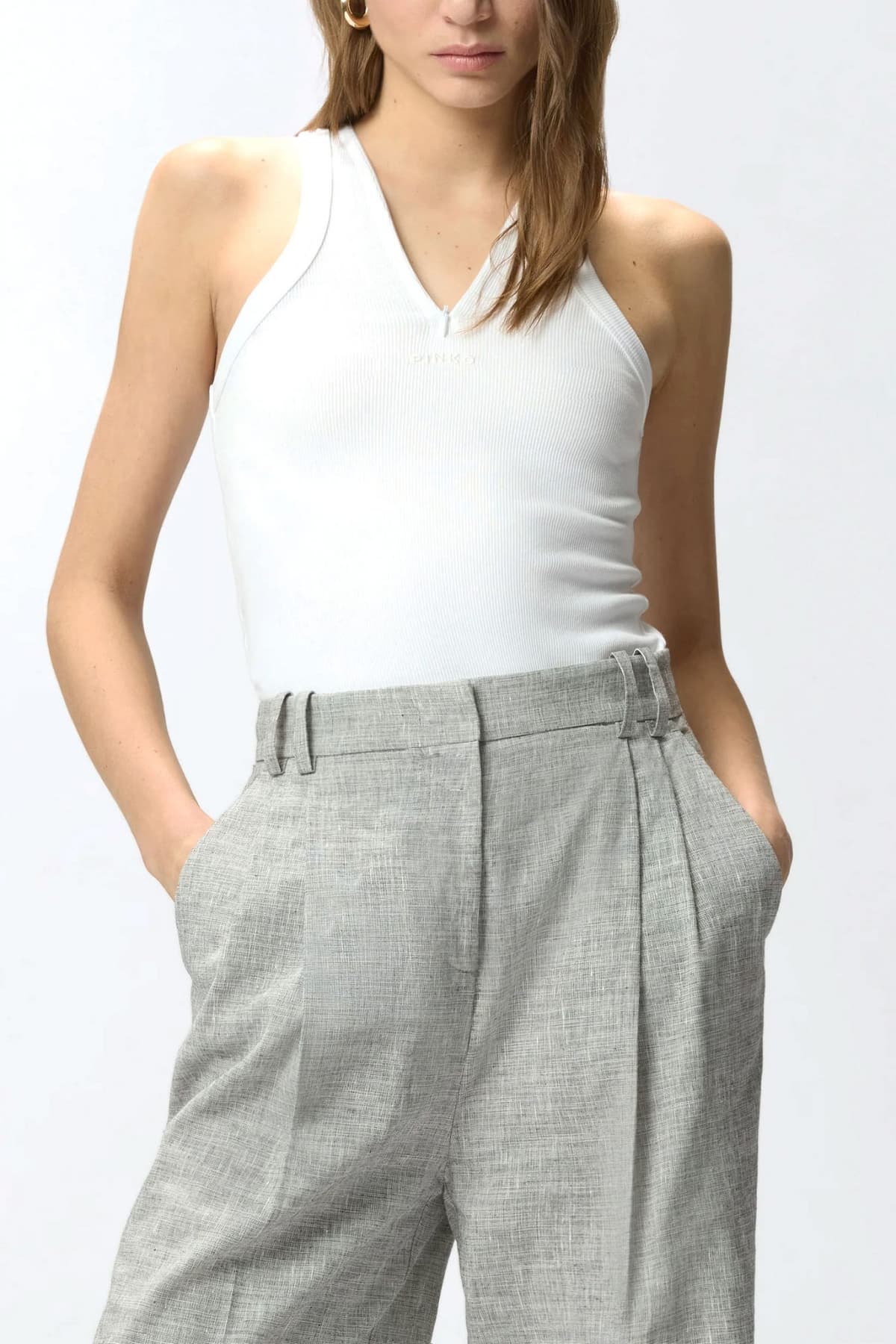 PINKO ΦΑΝΕΛΑΚΙ CYNAR (CURACAO) TANK TOP ΛΕΥΚΟ