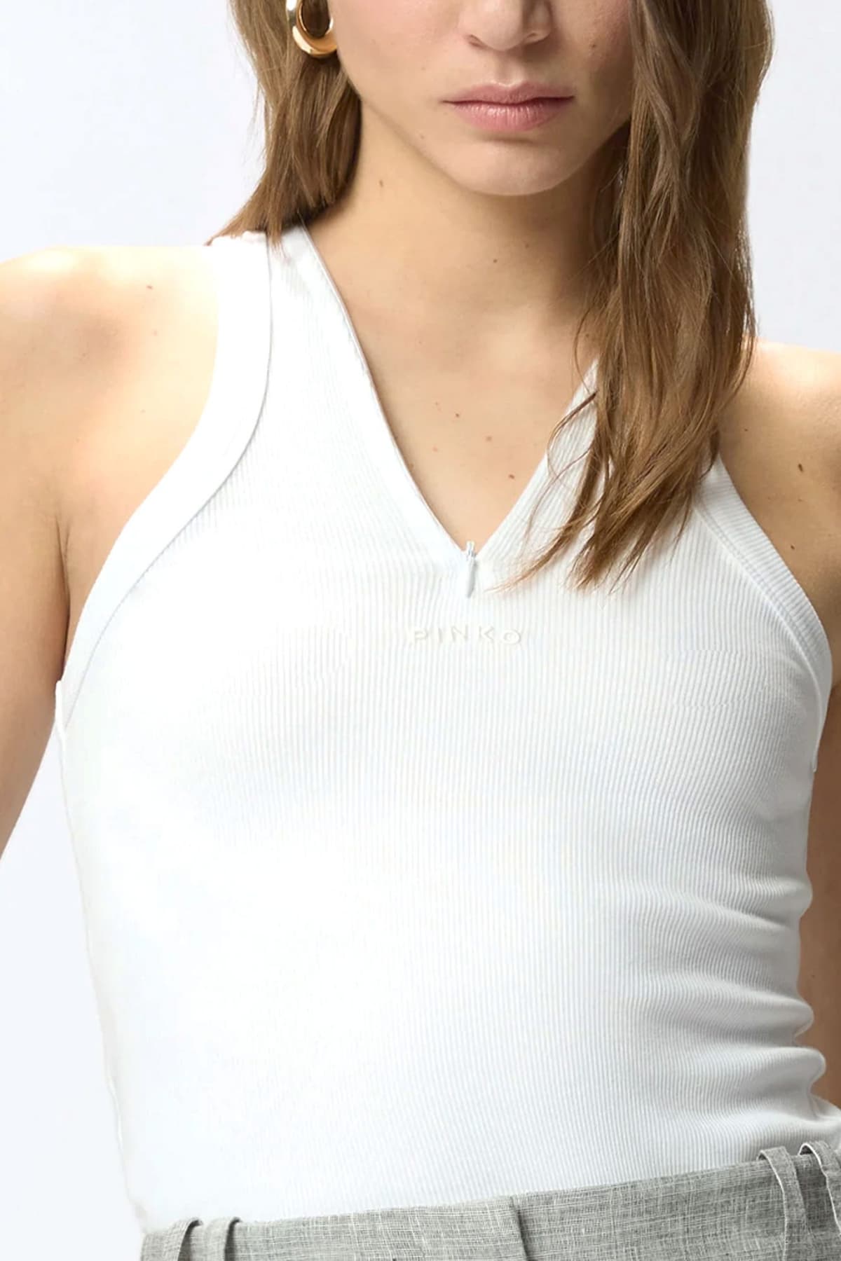 PINKO ΦΑΝΕΛΑΚΙ CYNAR (CURACAO) TANK TOP ΛΕΥΚΟ