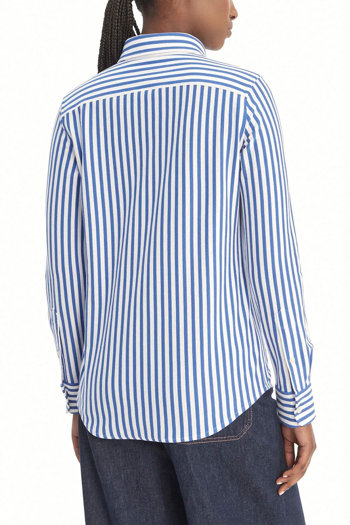 RALPH LAUREN ΠΟΥΚΑΜΙΣΟ ΡΙΓΕ CLASSICS KNIT OXFORD LOGO ΛΕΥΚΟ-ΜΠΛΕ