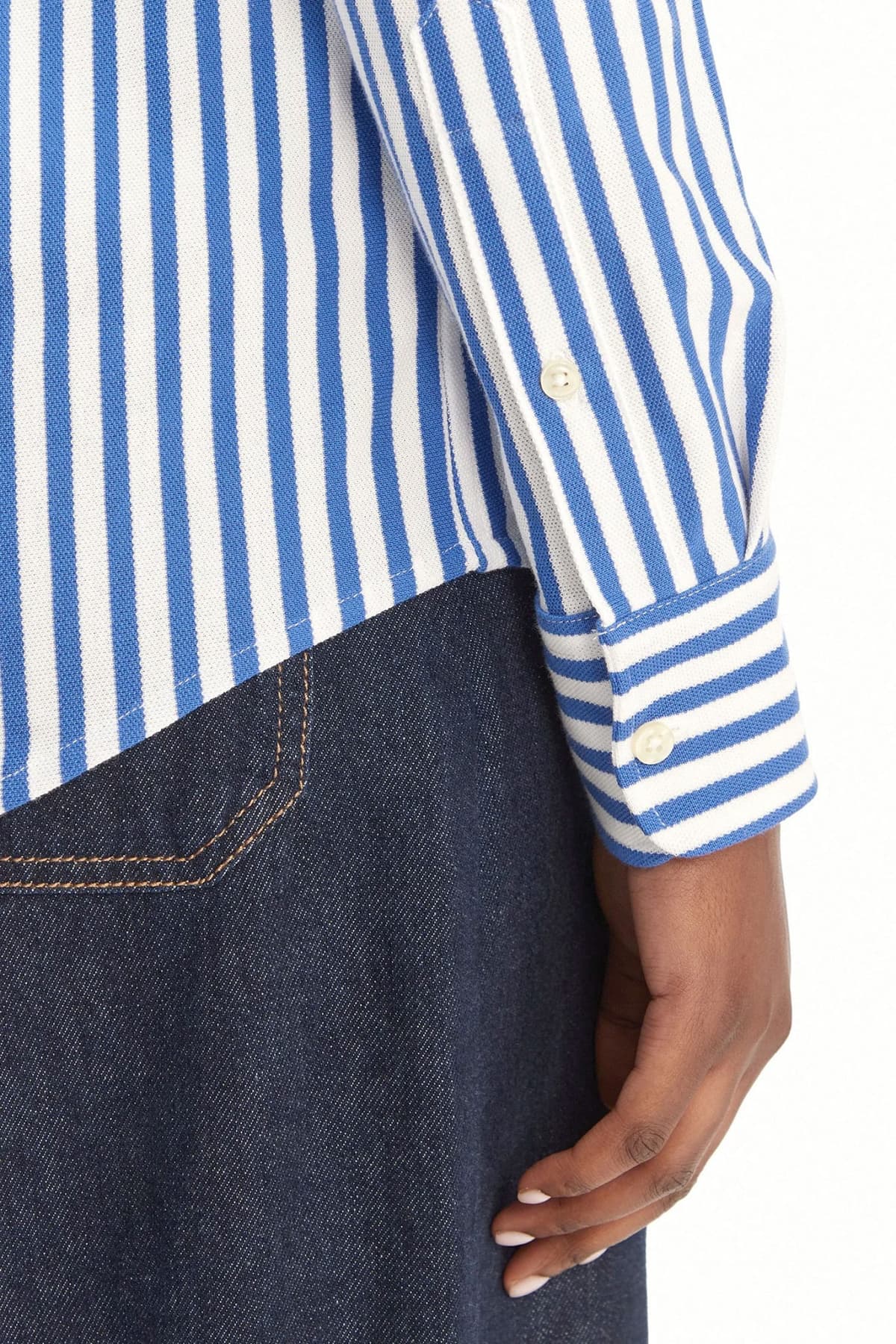 RALPH LAUREN ΠΟΥΚΑΜΙΣΟ ΡΙΓΕ CLASSICS KNIT OXFORD LOGO ΛΕΥΚΟ-ΜΠΛΕ