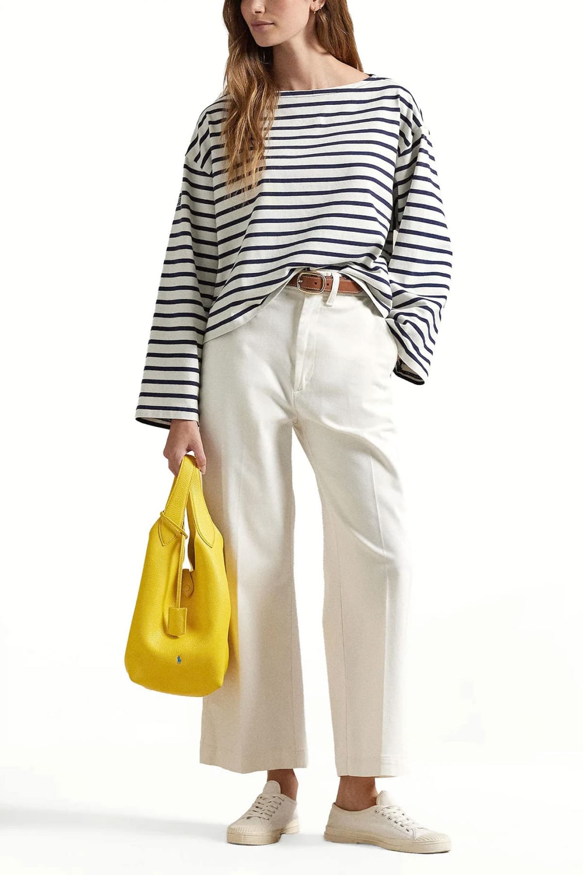 RALPH LAUREN ΦΟΥΤΕΡ CROPPED ΡΙΓΕ CLASSICS ΛΕΥΚΟ-ΜΠΛΕ