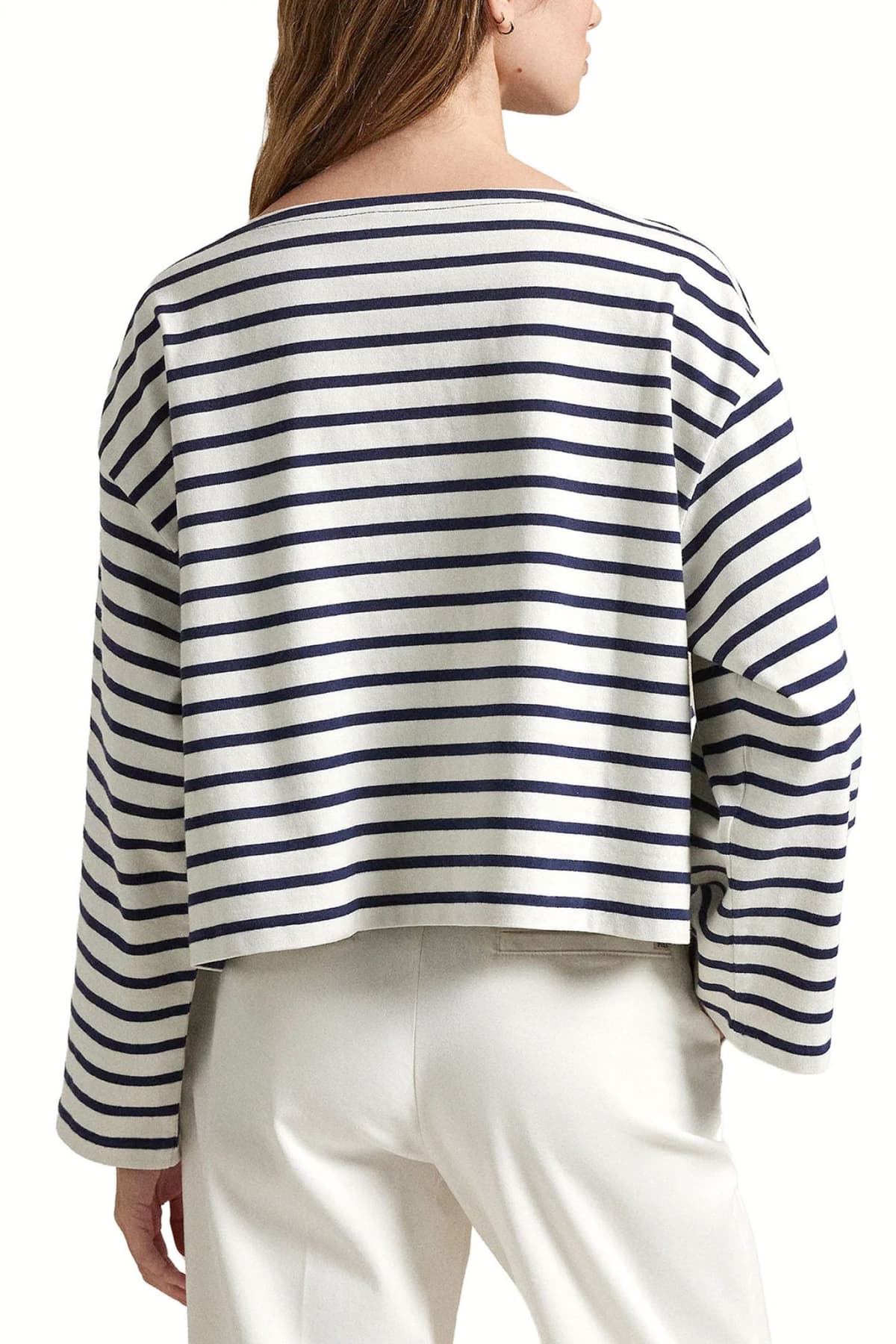 RALPH LAUREN ΦΟΥΤΕΡ CROPPED ΡΙΓΕ CLASSICS ΛΕΥΚΟ-ΜΠΛΕ