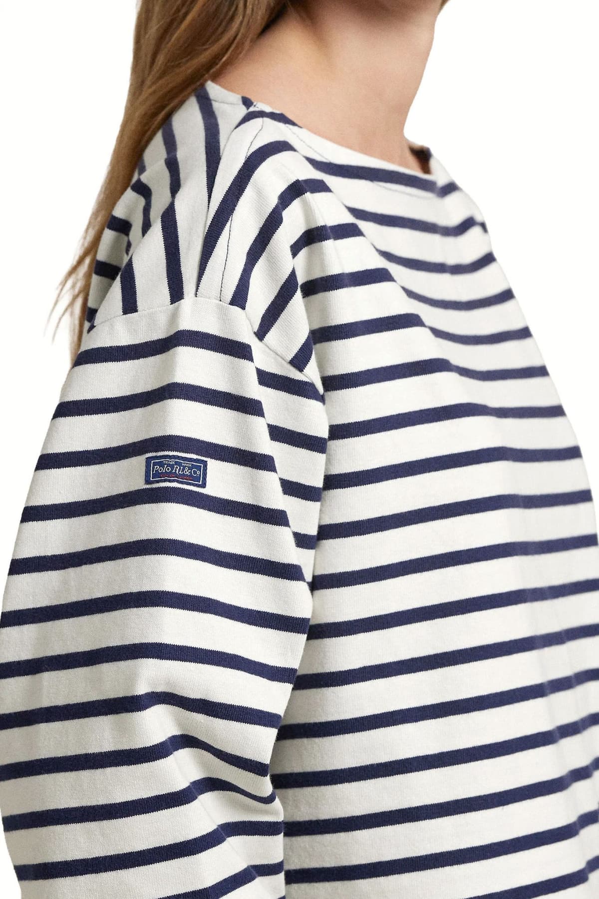 RALPH LAUREN ΦΟΥΤΕΡ CROPPED ΡΙΓΕ CLASSICS ΛΕΥΚΟ-ΜΠΛΕ