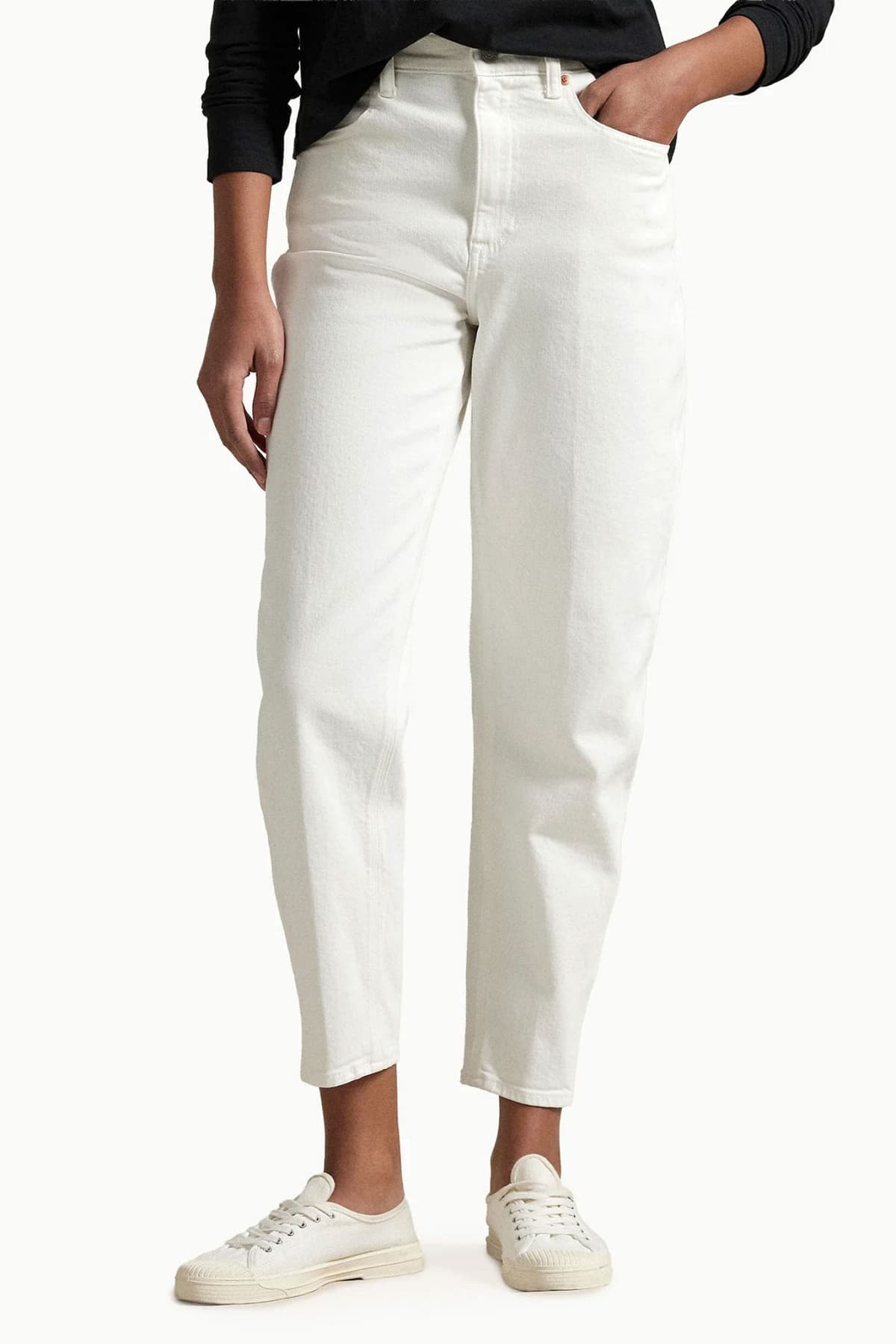 RALPH LAUREN ΠΑΝΤΕΛΟΝΙ JEANS CURVED TAPER CLASSICS ΕΚΡΟΥ