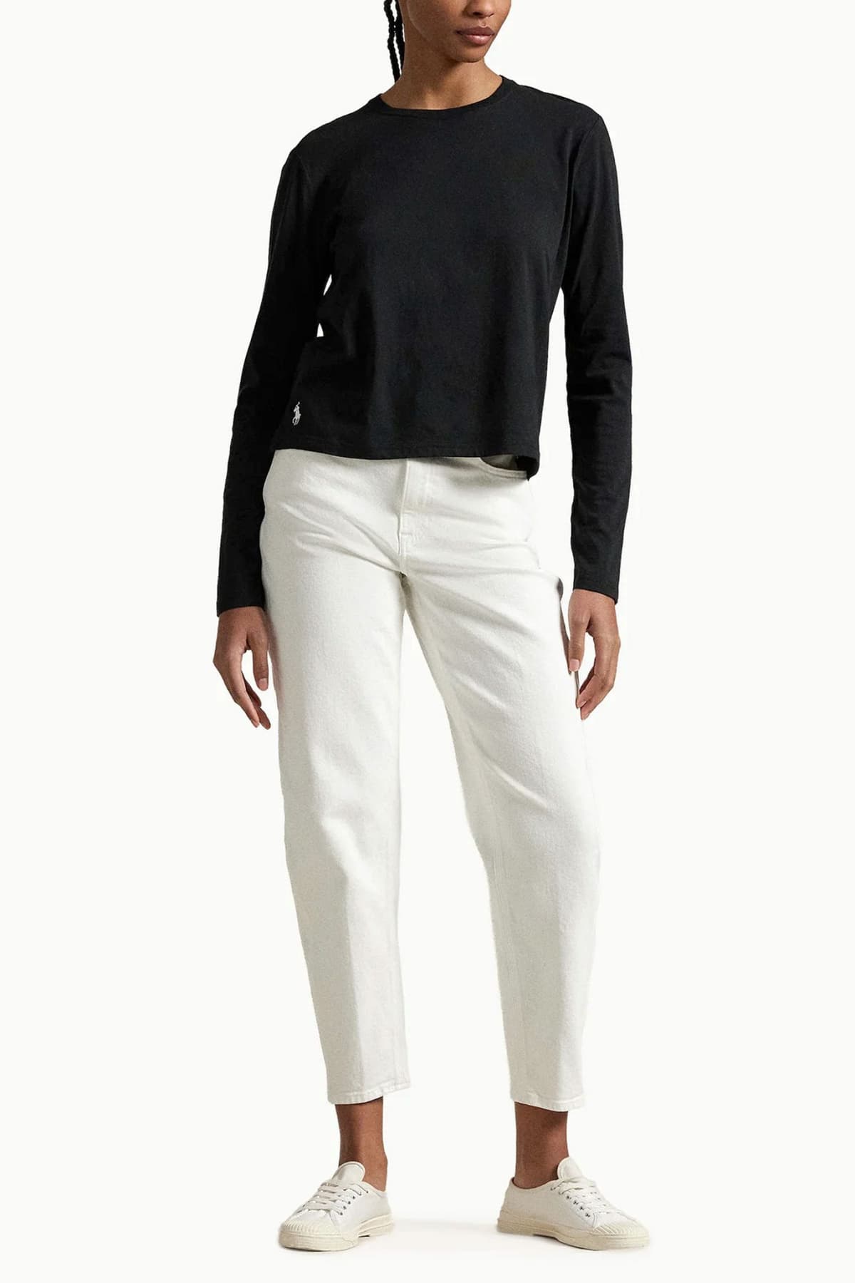 RALPH LAUREN ΠΑΝΤΕΛΟΝΙ JEANS CURVED TAPER CLASSICS ΕΚΡΟΥ