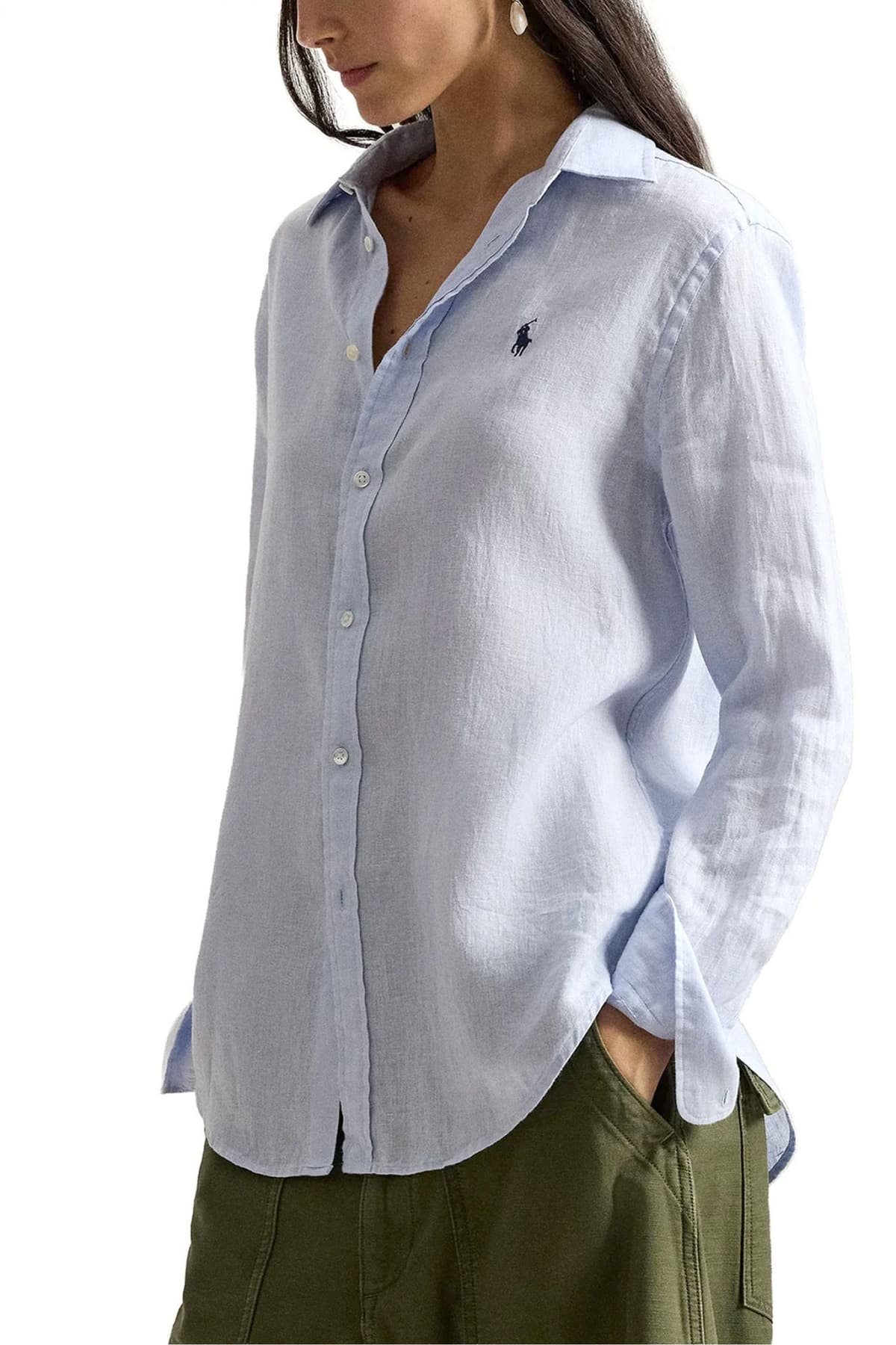 ΠΟΥΚΑΜΙΣΟ POLO RALPH LAUREN LINEN LIGHT BLUE POLO RALPH LAUREN