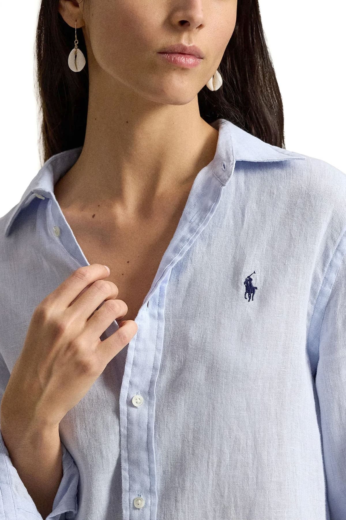 ΠΟΥΚΑΜΙΣΟ POLO RALPH LAUREN LINEN LIGHT BLUE POLO RALPH LAUREN
