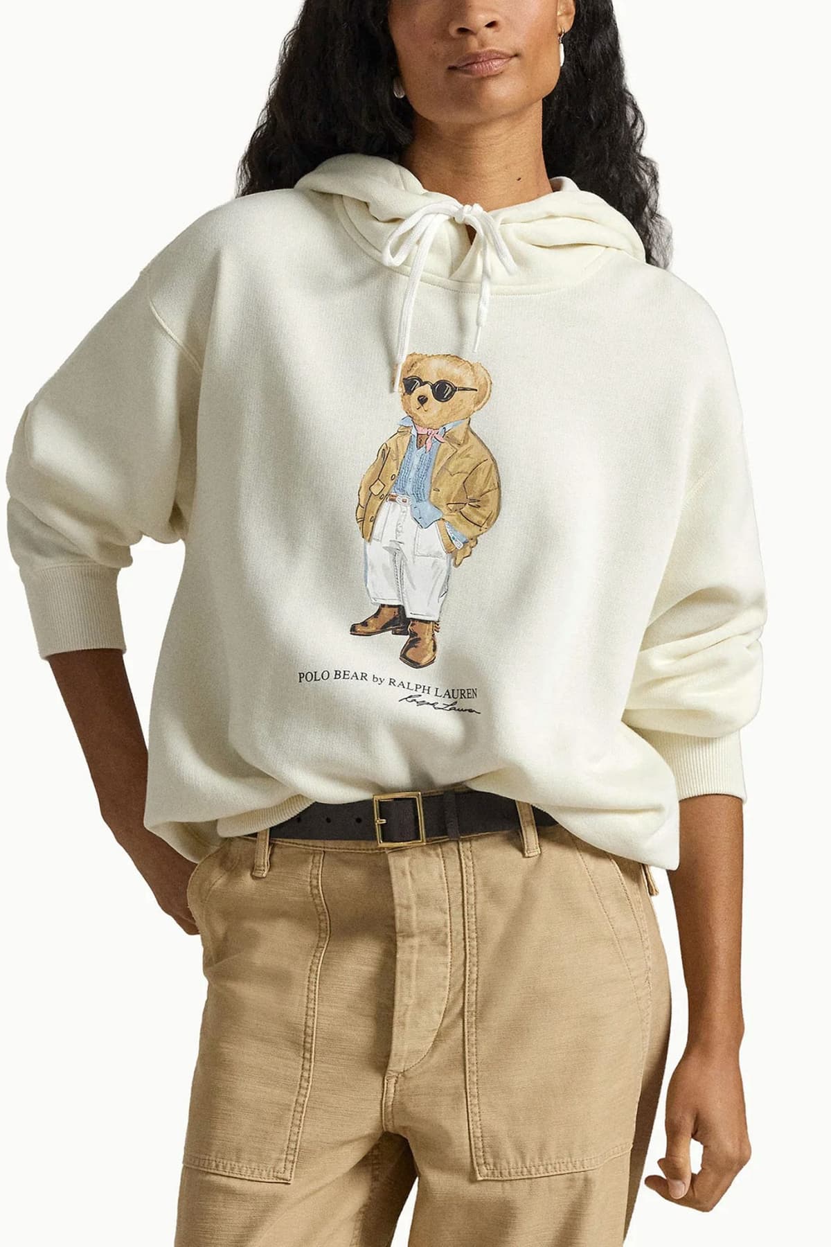 RALPH LAUREN ΦΟΥΤΕΡ HOODIE CLASSICS PRCH CR FRN BR HD LOGO ΕΚΡΟΥ