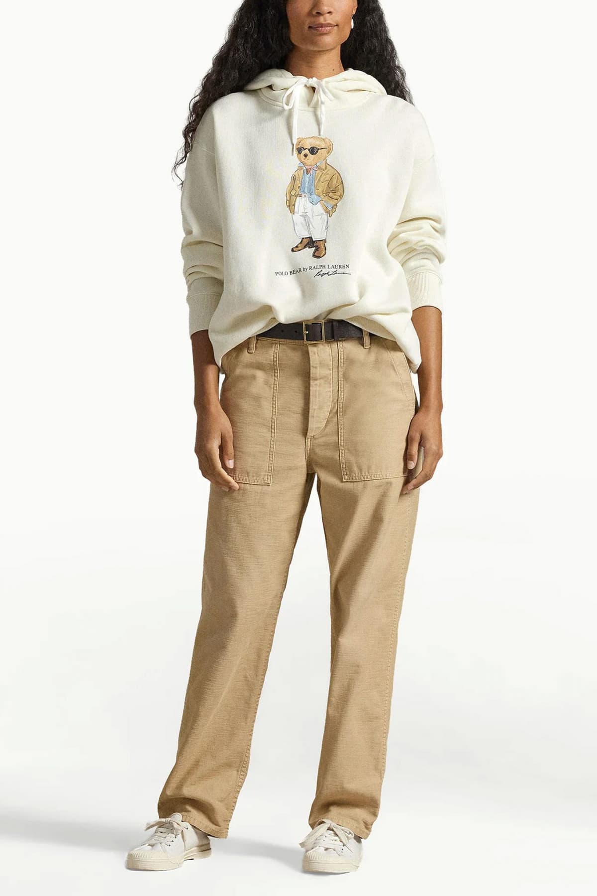 RALPH LAUREN ΦΟΥΤΕΡ HOODIE CLASSICS PRCH CR FRN BR HD LOGO ΕΚΡΟΥ