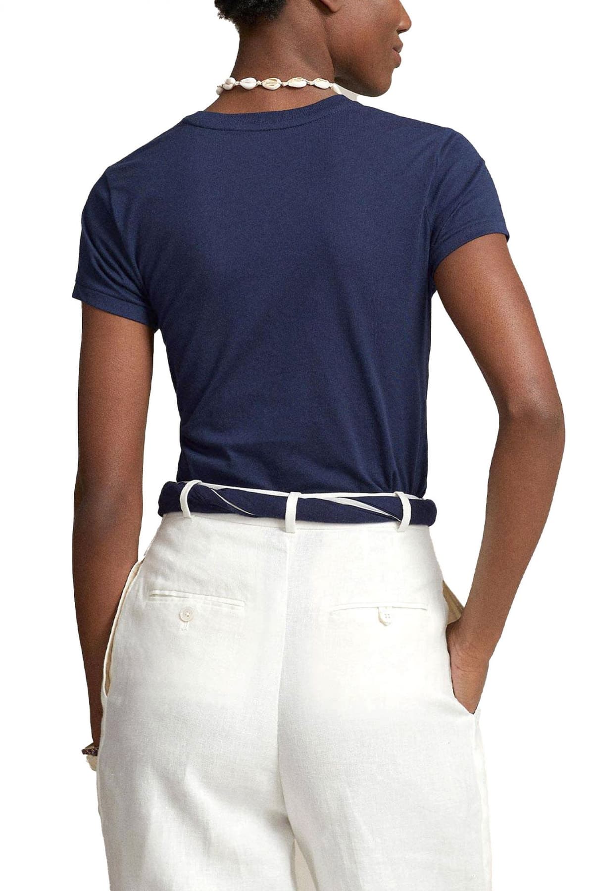 RALPH LAUREN T-SHIRT W BSR LOGO ΜΠΛΕ