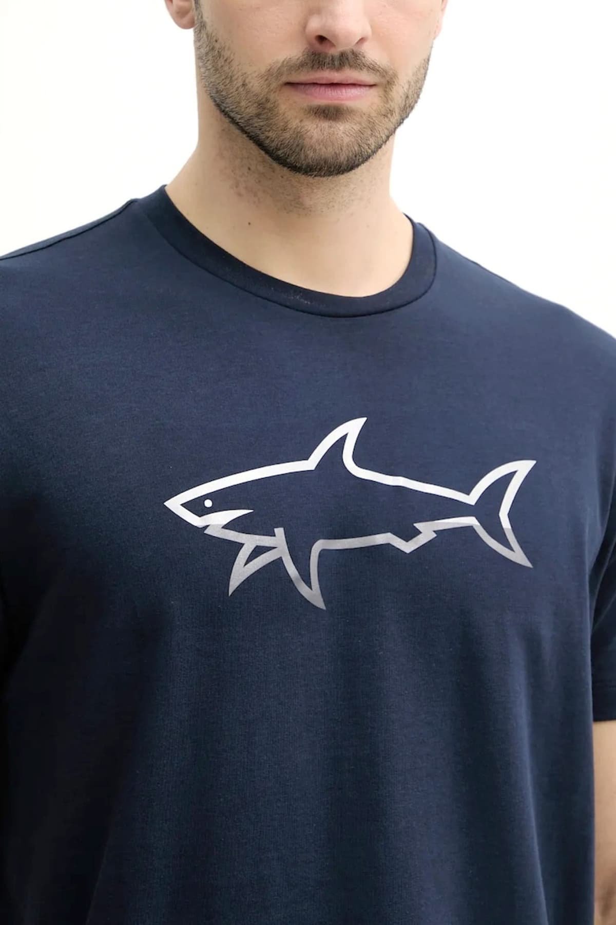 PAUL&SHARK T-SHIRT CREW NECK BIG LOGO ΜΠΛΕ