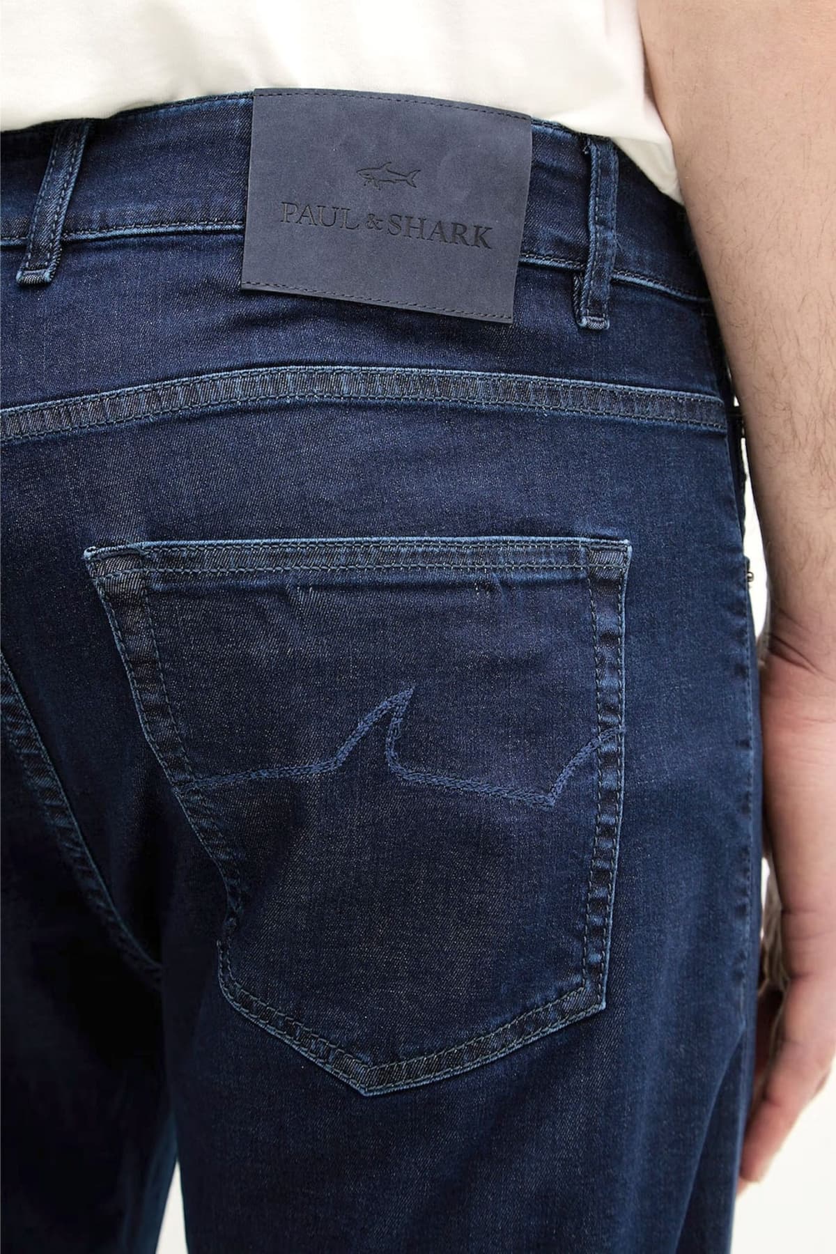 PAUL&SHARK ΠΑΝΤΕΛΟΝΙ JEANS STRETCH GIZA COTTON FINE EGYPTIAN YARN ΜΠΛΕ