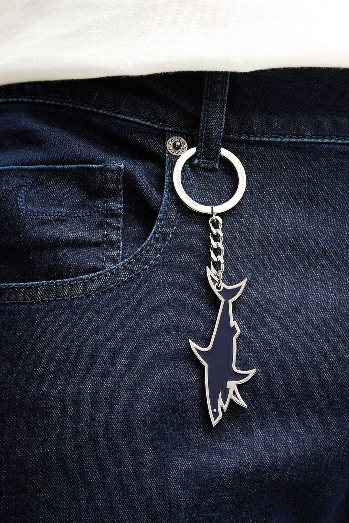 PAUL&SHARK ΠΑΝΤΕΛΟΝΙ JEANS STRETCH GIZA COTTON FINE EGYPTIAN YARN ΜΠΛΕ