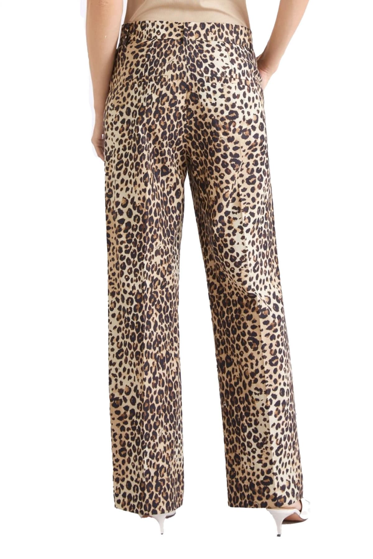 MARELLA SPORT ΠΑΝΤΕΛΟΝΙ CHINO MLSDOMINIO LEOPARD PRINT ΤΣΕΠΕΣ ΜΠΕΖ-ΜΑΥΡΟ