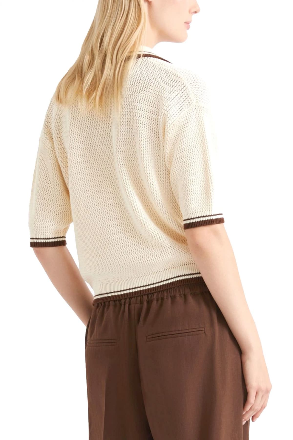 MARELLA SPORT POLO ΠΛΕΚΤΟ MLSLEMBI ΜΠΕΖ-ΚΑΦΕ