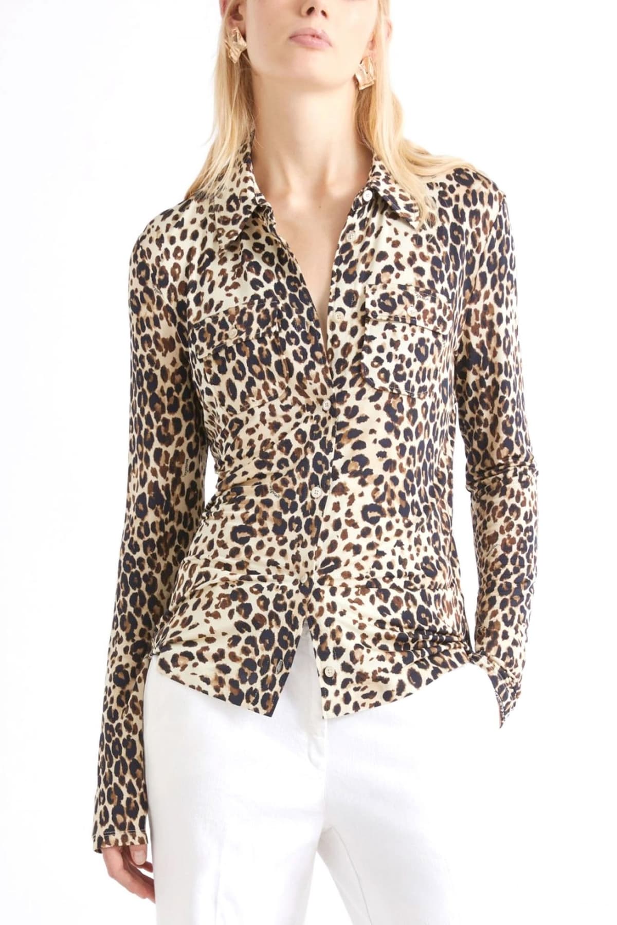 MARELLA SPORT ΠΟΥΚΑΜΙΣΟ MLSVINCI LEOPARD PRINT ΜΠΕΖ-ΚΑΦΕ