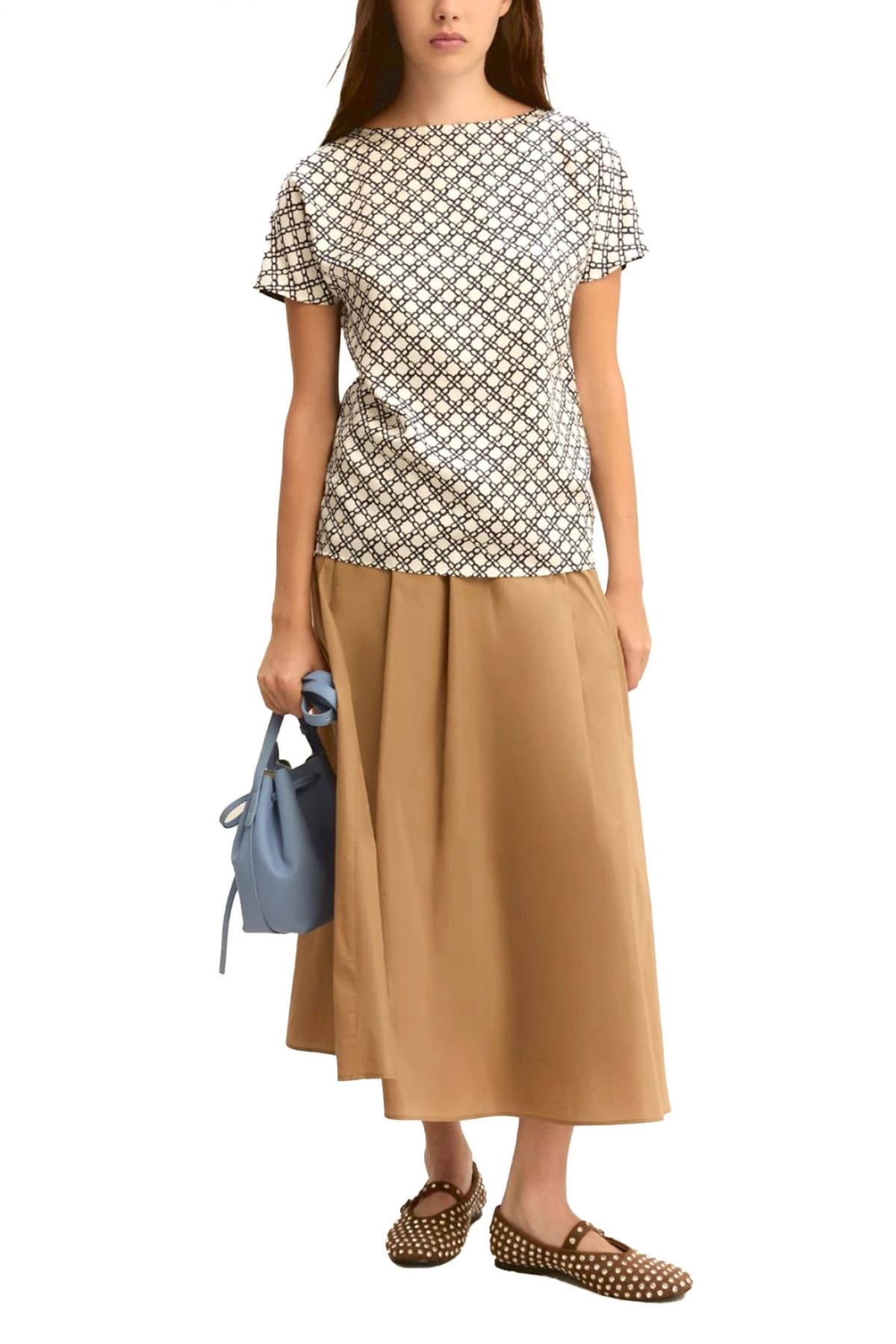 MARELLA EMME T-SHIRT EMMSANSA FLORAL ΕΚΡΟΥ-ΜΠΛΕ