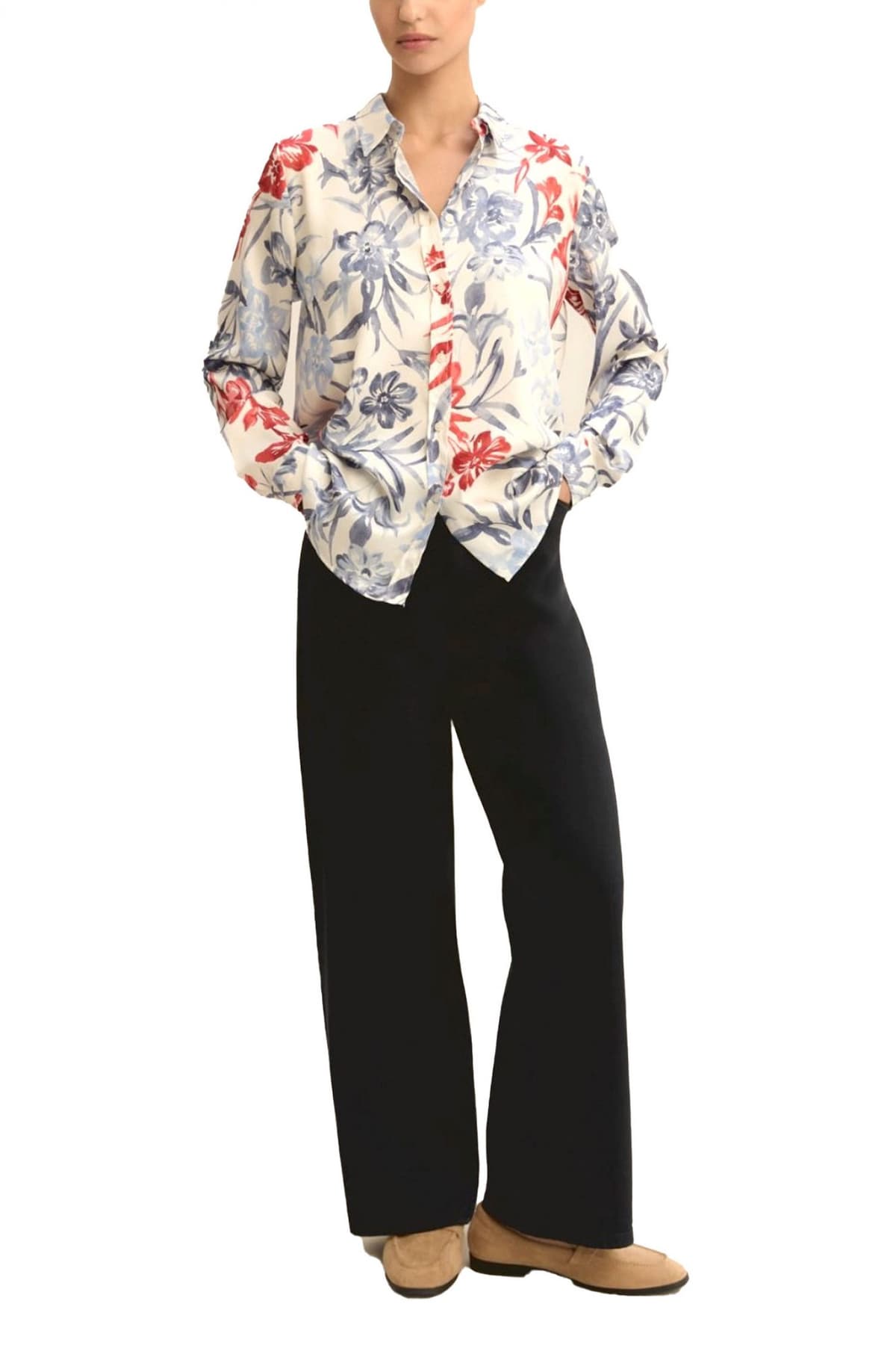 MARELLA EMME ΠΟΥΚΑΜΙΣΟ EMMANGEL FLORAL ΕΚΡΟΥ