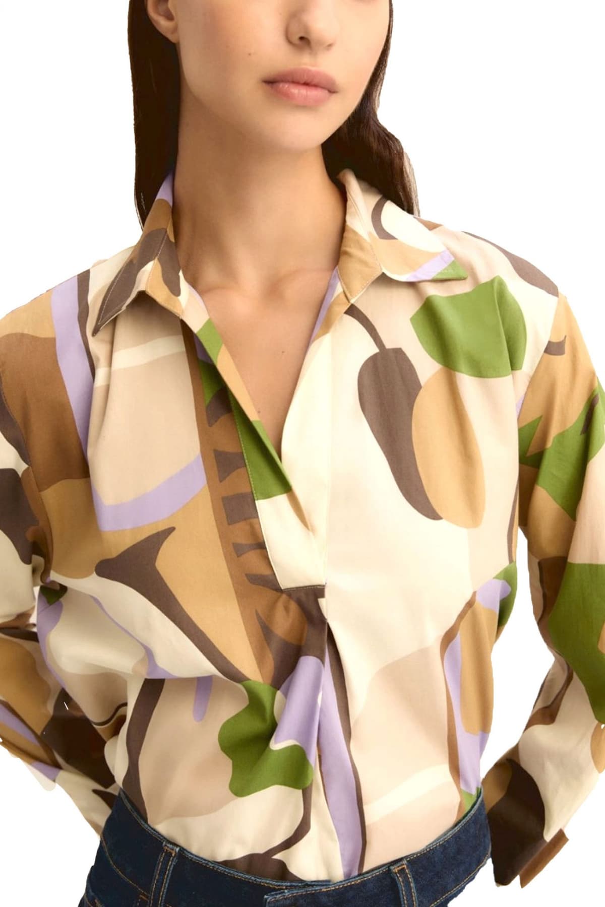 MARELLA EMME ΜΠΛΟΥΖΑ EMMPONTILE ΕΜΠΡΙΜΕ V-NECK ΠΟΛΥΧΡΩΜΟ