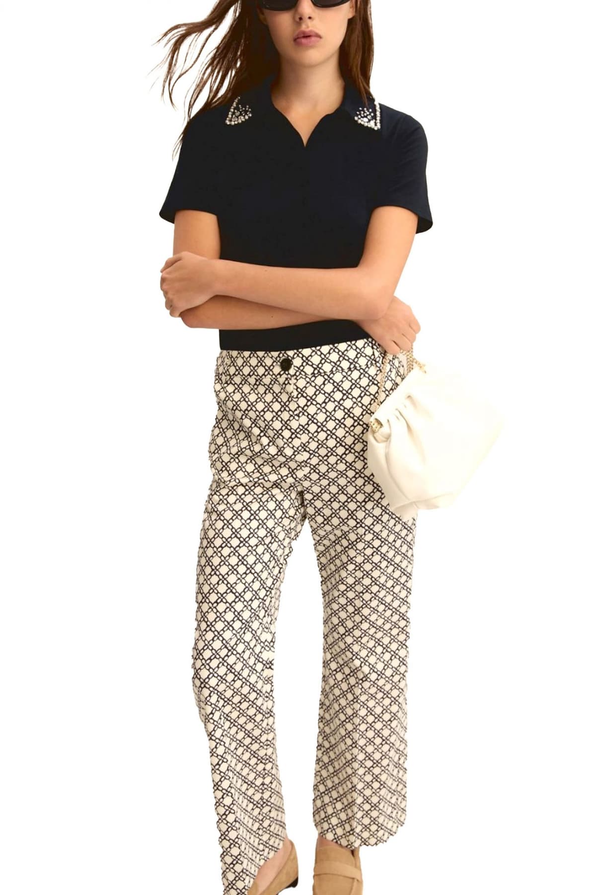 MARELLA EMME ΠΑΝΤΕΛΟΝΙ CHINO EMMCLASSI ΕΜΠΡΙΜΕ ΤΣΕΠΕΣ ΛΕΥΚΟ-ΜΠΛΕ