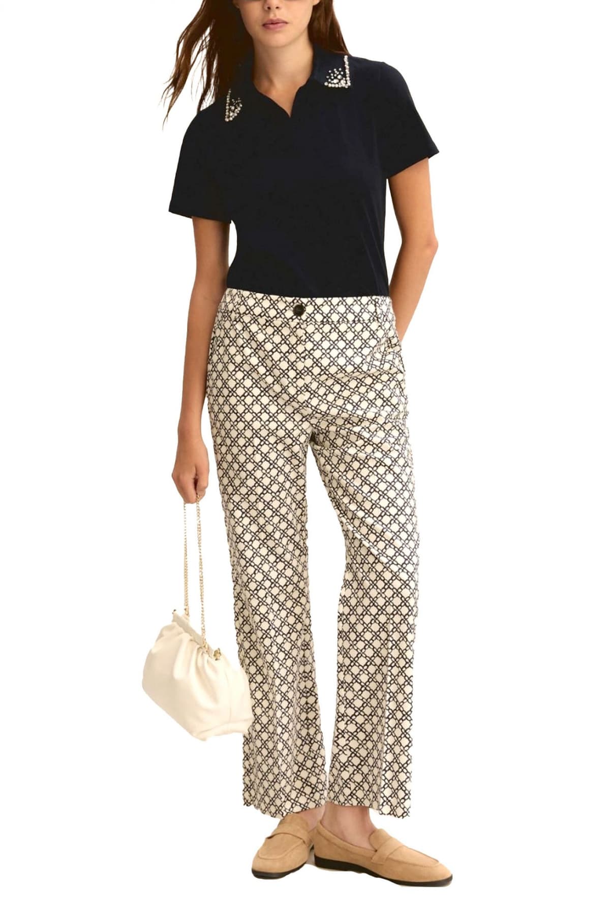 MARELLA EMME ΠΑΝΤΕΛΟΝΙ CHINO EMMCLASSI ΕΜΠΡΙΜΕ ΤΣΕΠΕΣ ΛΕΥΚΟ-ΜΠΛΕ