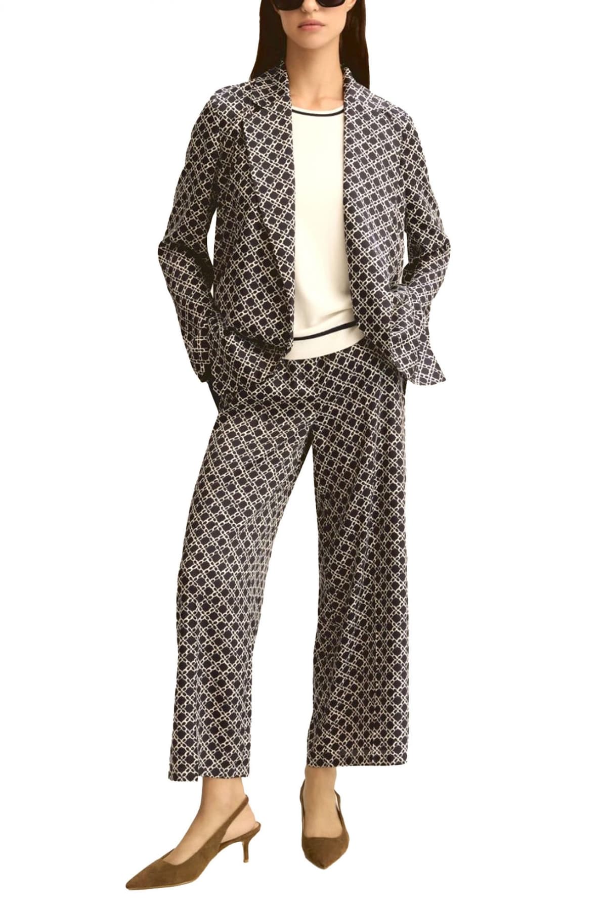 MARELLA EMME ΠΛΕΚΤΟ EMMBOCCALE CREW NECK ΕΚΡΟΥ-ΜΠΛΕ