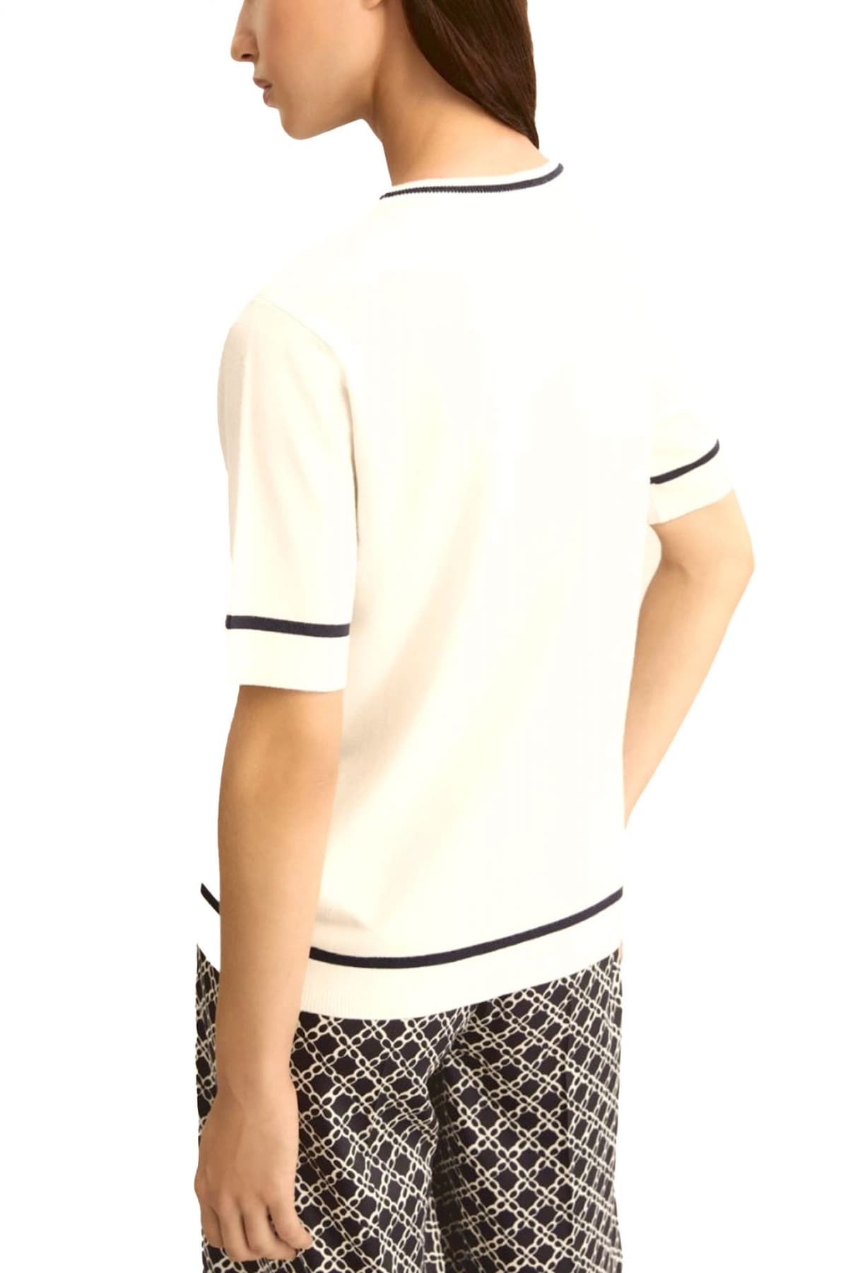 MARELLA EMME ΠΛΕΚΤΟ EMMBOCCALE CREW NECK ΕΚΡΟΥ-ΜΠΛΕ