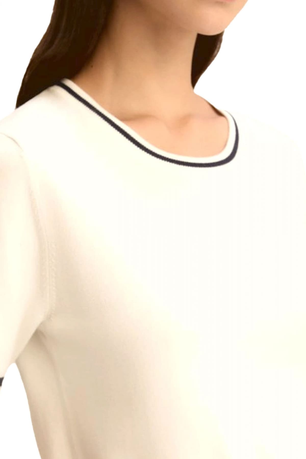 MARELLA EMME ΠΛΕΚΤΟ EMMBOCCALE CREW NECK ΕΚΡΟΥ-ΜΠΛΕ