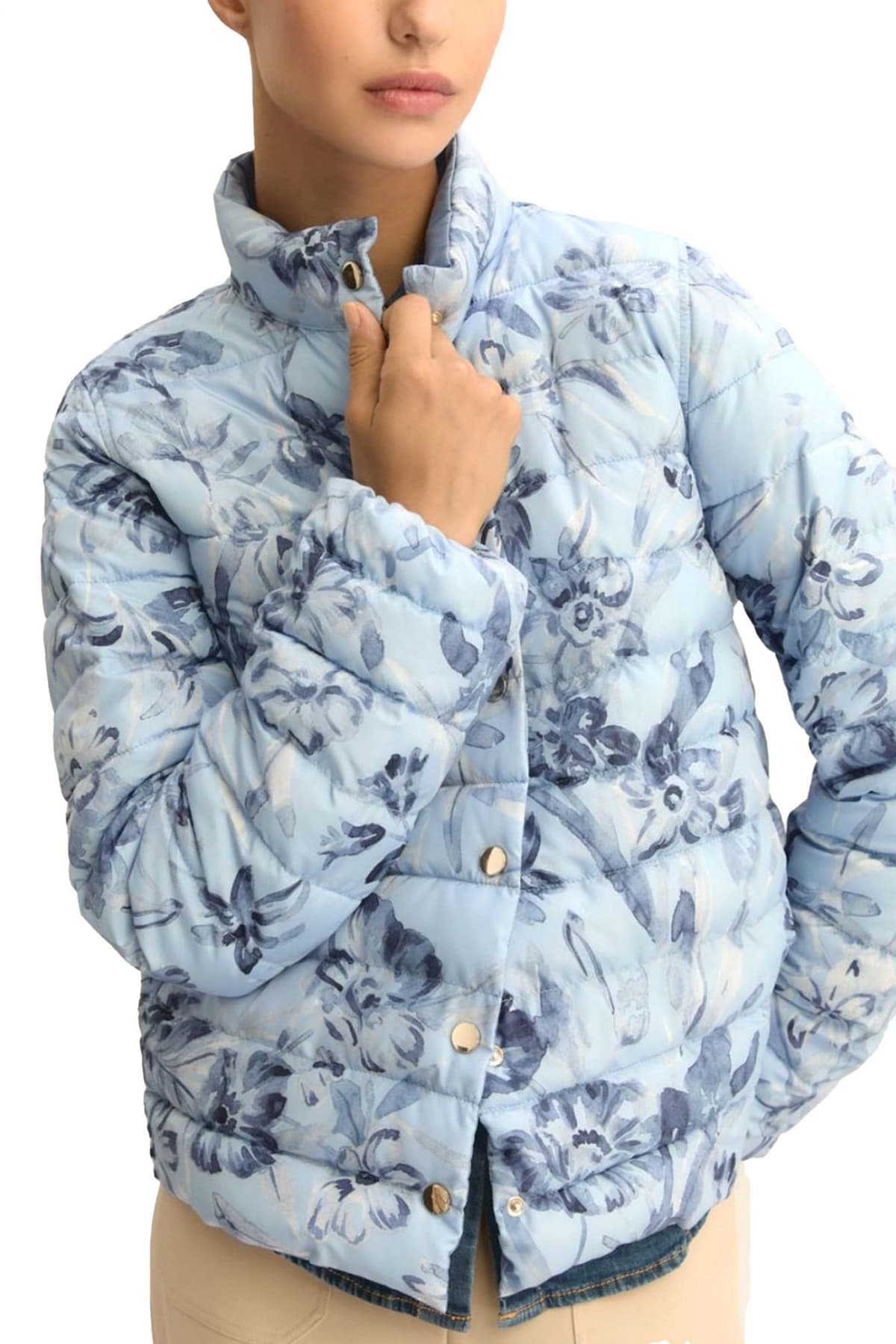 MARELLA EMME ΜΠΟΥΦΑΝ ΚΑΠΙΤΟΝΕ REVERSIBLE EMMPATIO FLORAL ΣΙΕΛ-ΜΠΛΕ