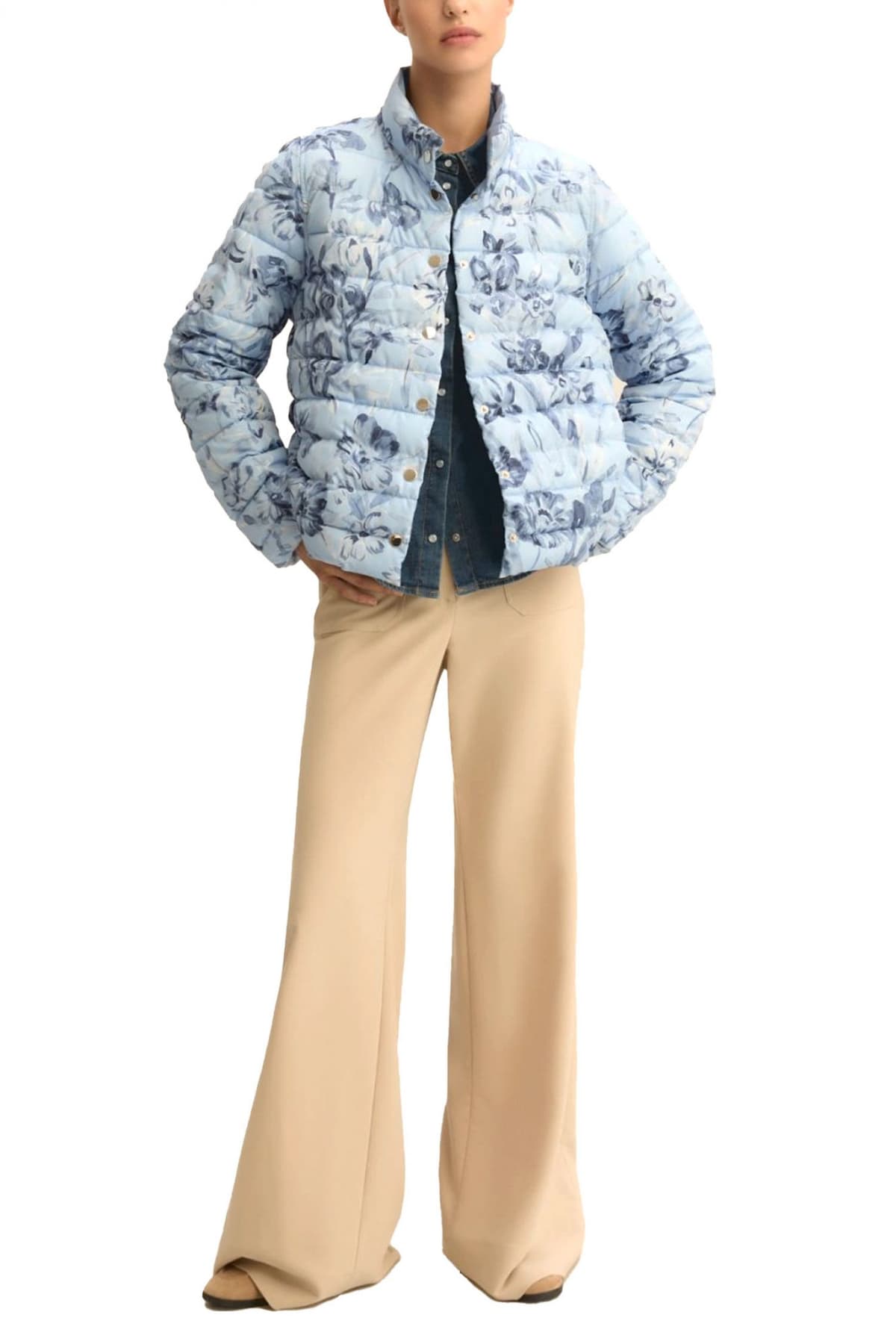 MARELLA EMME ΜΠΟΥΦΑΝ ΚΑΠΙΤΟΝΕ REVERSIBLE EMMPATIO FLORAL ΣΙΕΛ-ΜΠΛΕ