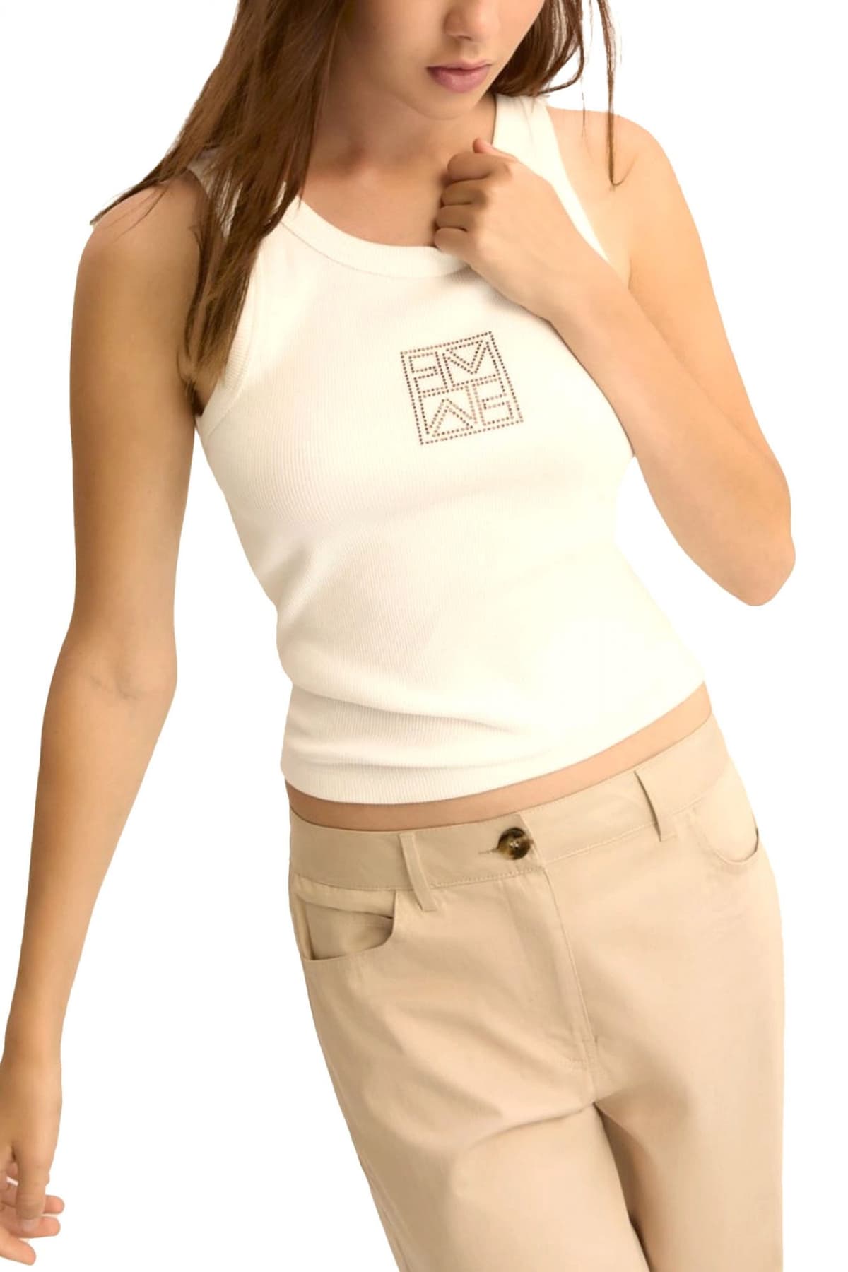 MARELLA EMME TANK TOP EMMSESAMO LOGO ΣΤΡΑΣ ΕΚΡΟΥ