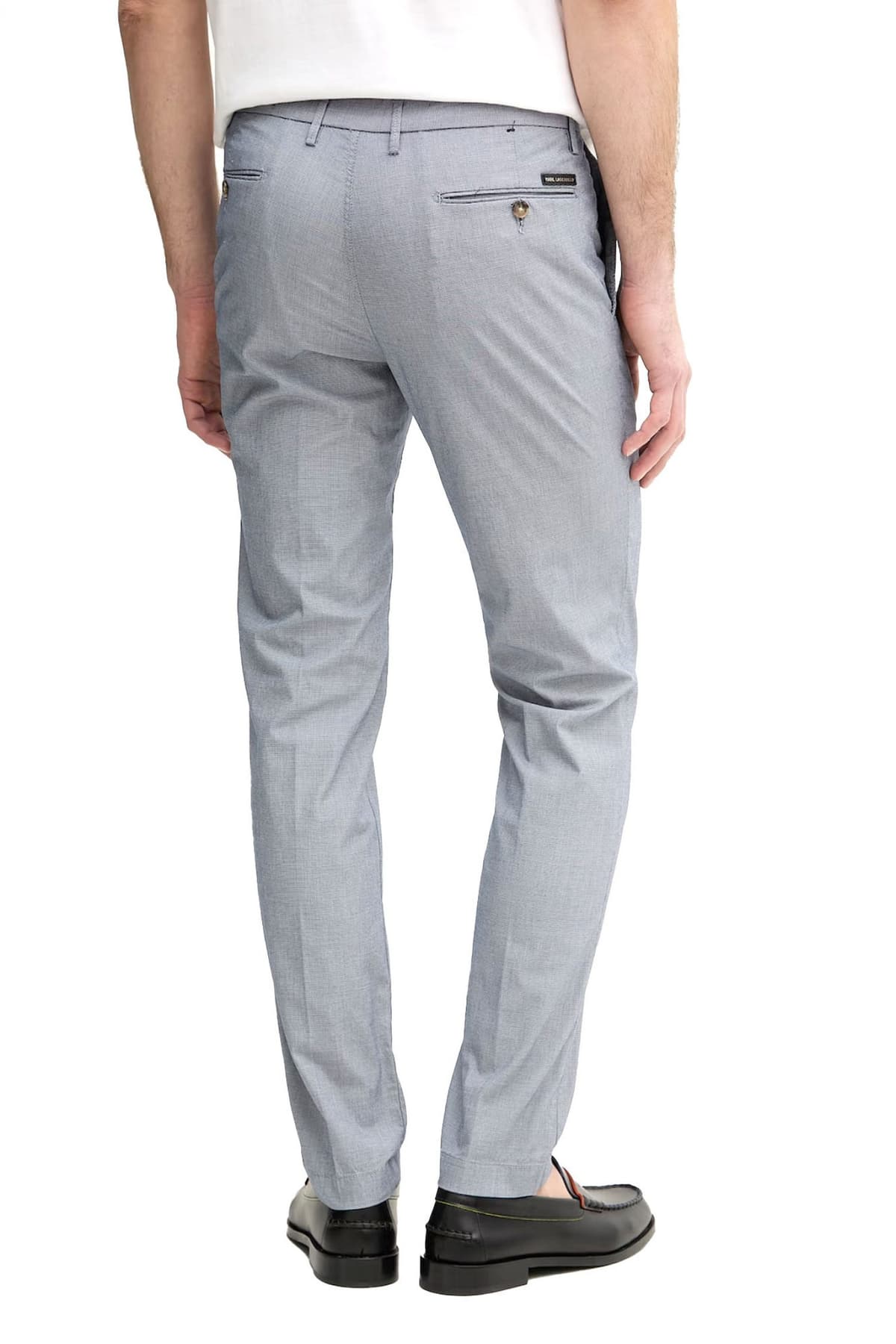 KARL LAGERFELD ΠΑΝΤΕΛΟΝΙ CHINO ΜΙΚΡΟΣΧΕΔΙΟ REGULAR FIT LUX SMART MELANGE ΜΠΛΕ