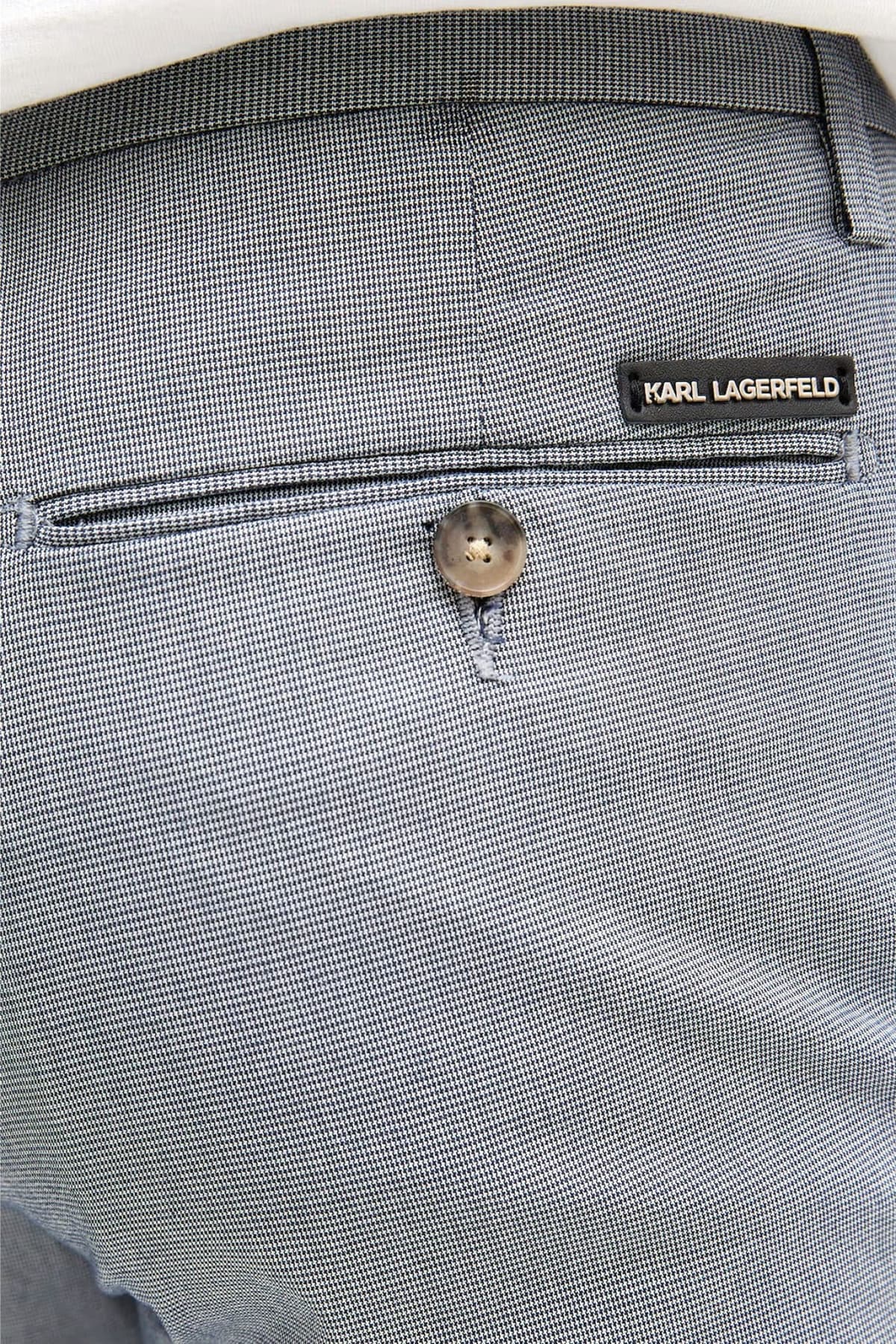 KARL LAGERFELD ΠΑΝΤΕΛΟΝΙ CHINO ΜΙΚΡΟΣΧΕΔΙΟ REGULAR FIT LUX SMART MELANGE ΜΠΛΕ