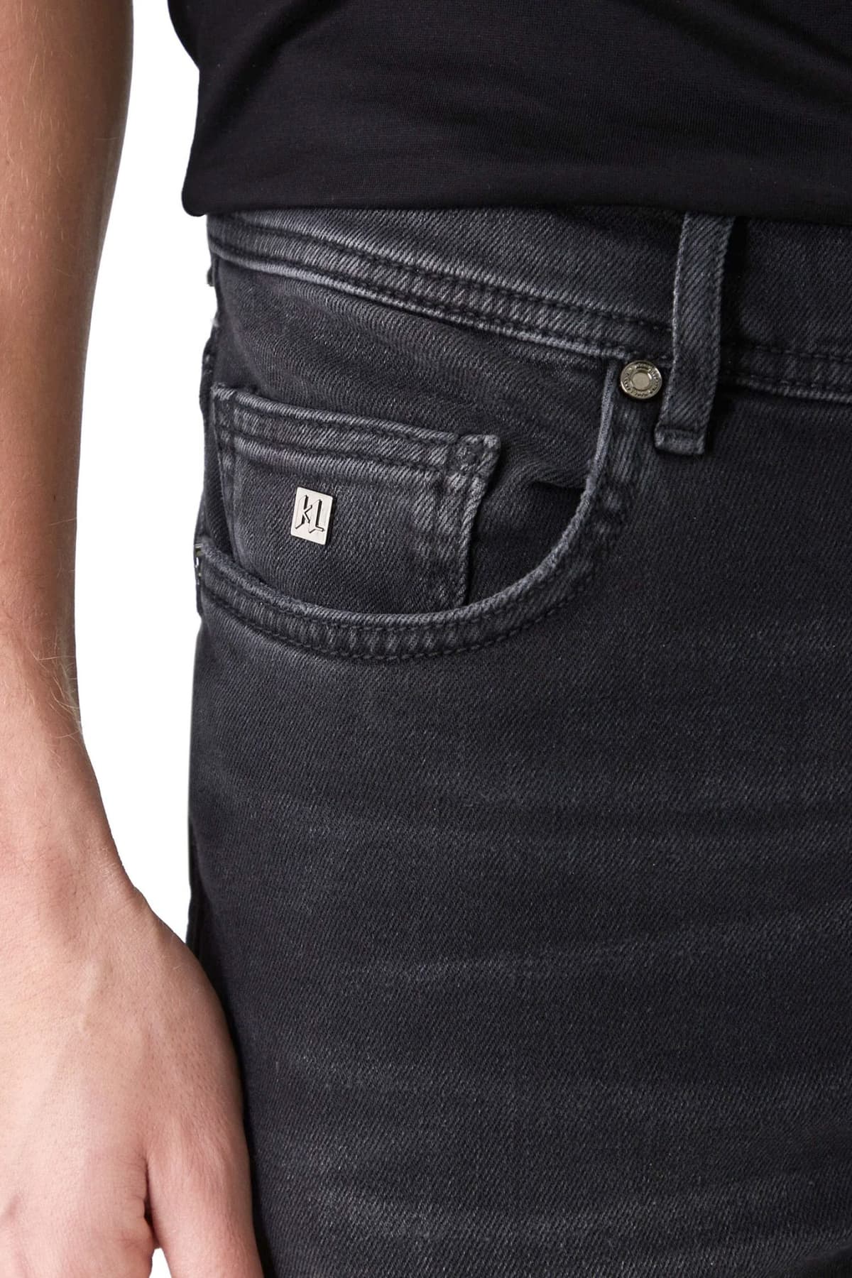 KARL LAGERFELD ΠΑΝΤΕΛΟΝΙ JEANS REGULAR FIT LUXE AUTHENTIC DENIM ΜΑΥΡΟ