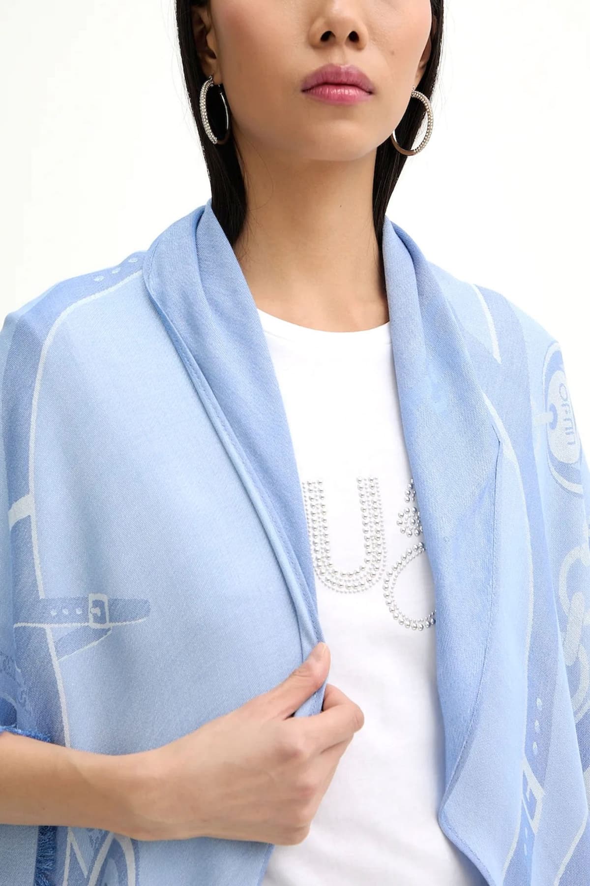 LIU-JO ΦΟΥΛΑΡΙ TRIANGOLO JACQUAR 2.15 x 1.35 LOGO ΣΙΕΛ