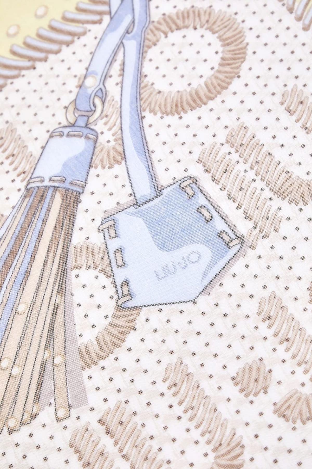 LIU-JO BETTER ΦΟΥΛΑΡΙ WEAVE CANVAS LOGO ΜΠΕΖ-ΚΙΤΡΙΝΟ