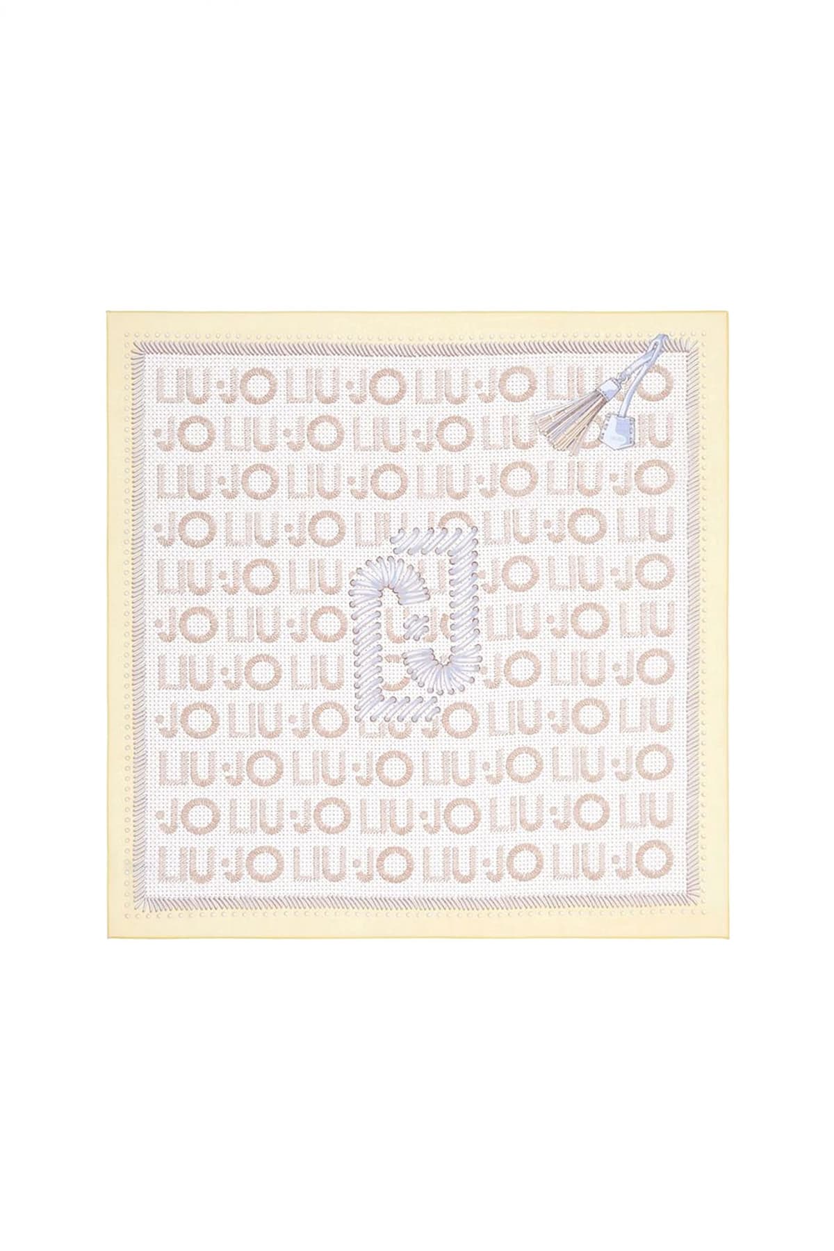 LIU-JO BETTER ΦΟΥΛΑΡΙ WEAVE CANVAS LOGO ΜΠΕΖ-ΚΙΤΡΙΝΟ