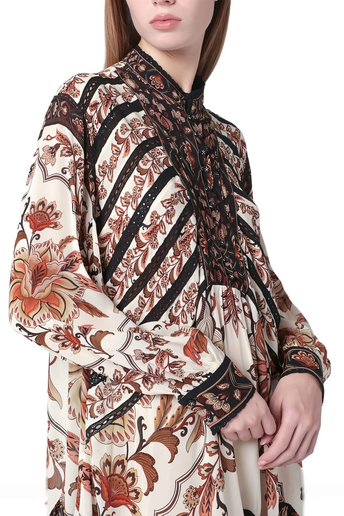 FARM RIO ΦΟΡΕΜΑ MINI MAJESTIC GARDEN SAND LACE ΜΠΕΖ-ΚΑΦΕ