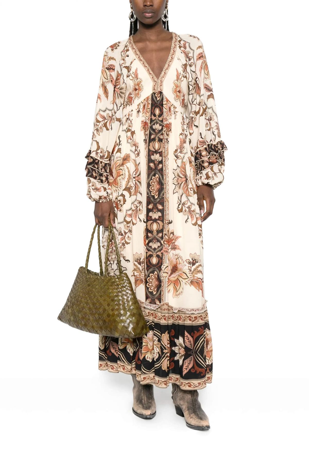 FARM RIO ΦΟΡΕΜΑ MAXI MAJESTIC GARDEN SAND ΒΟΛΑΝ ΜΠΕΖ-ΚΑΦΕ