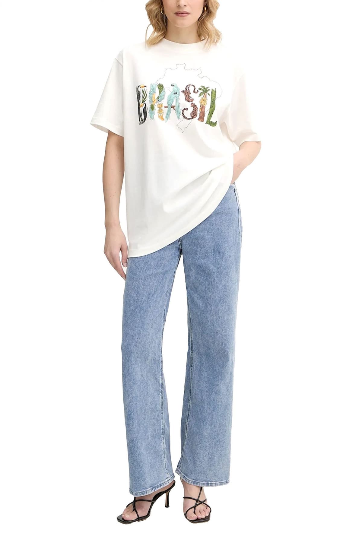 FARM RIO T-SHIRT BRASIL RELAXED FIT ΕΚΡΟΥ